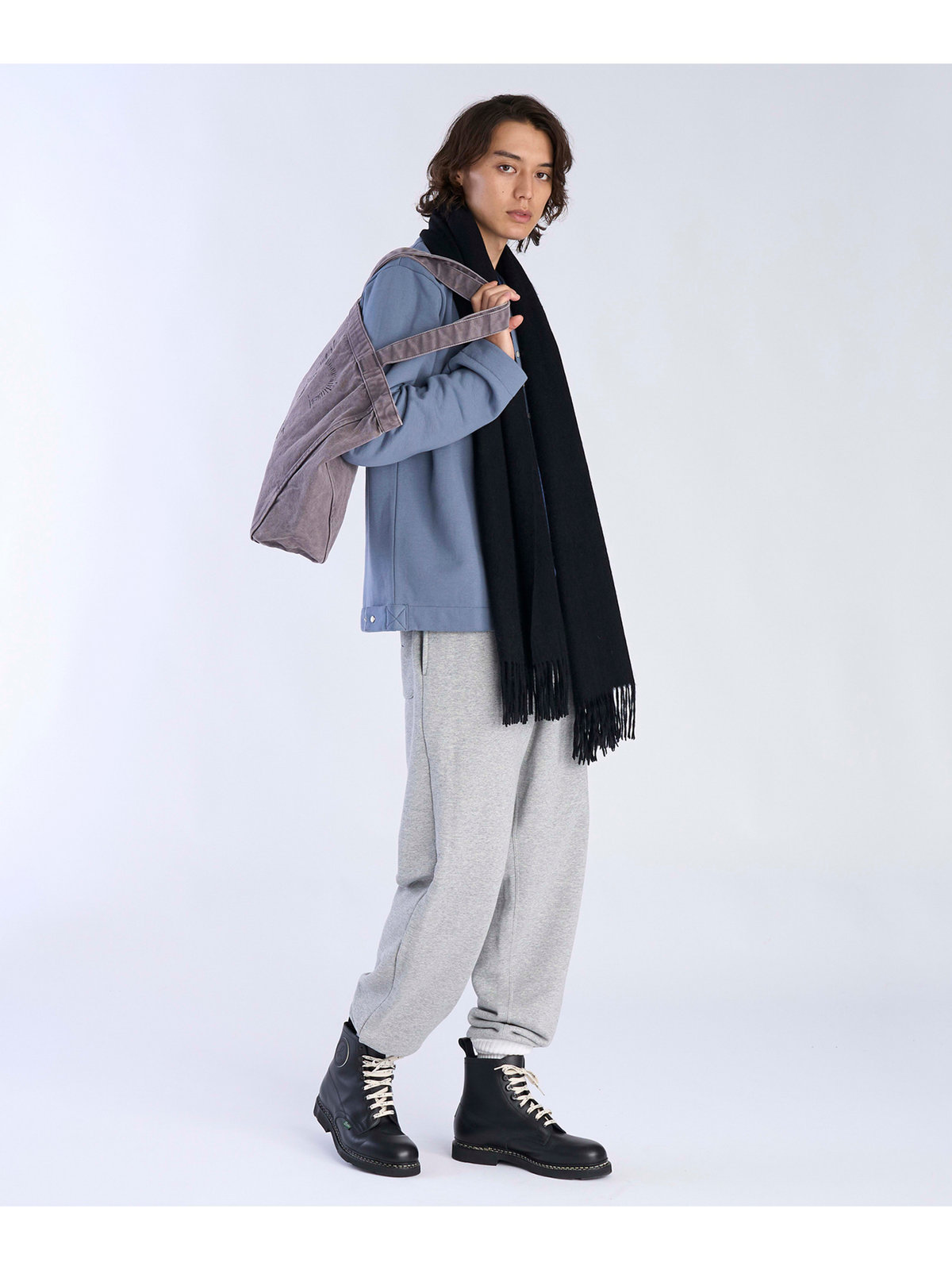 To b. by agnès b. ウール カシミヤ マフラー ブラック