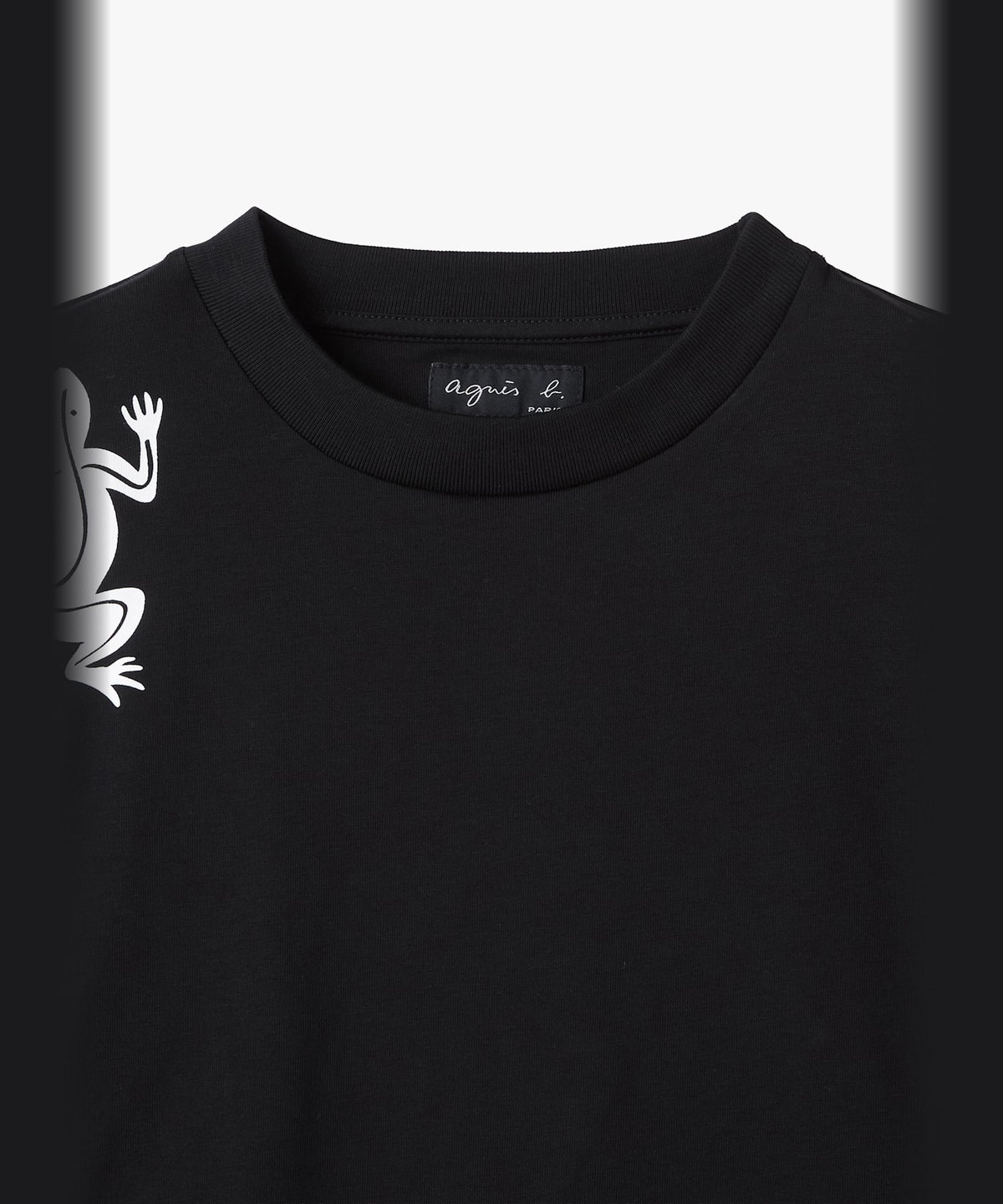 FEMME ウィメンズ アイコニック プリント コットン 5分袖 Tシャツ "Lezard" ブラック