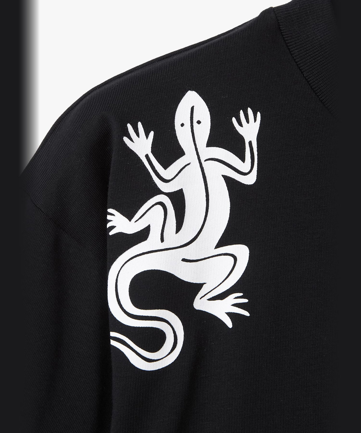 FEMME ウィメンズ アイコニック プリント コットン 5分袖 Tシャツ "Lezard" ブラック