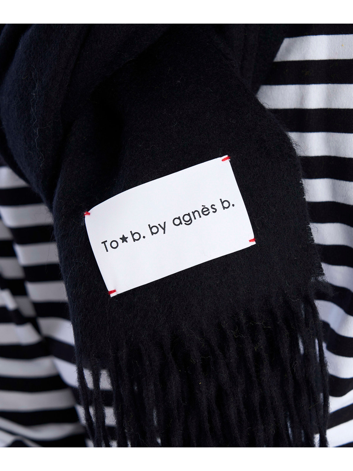 To b. by agnès b. ウール カシミヤ マフラー ブラック