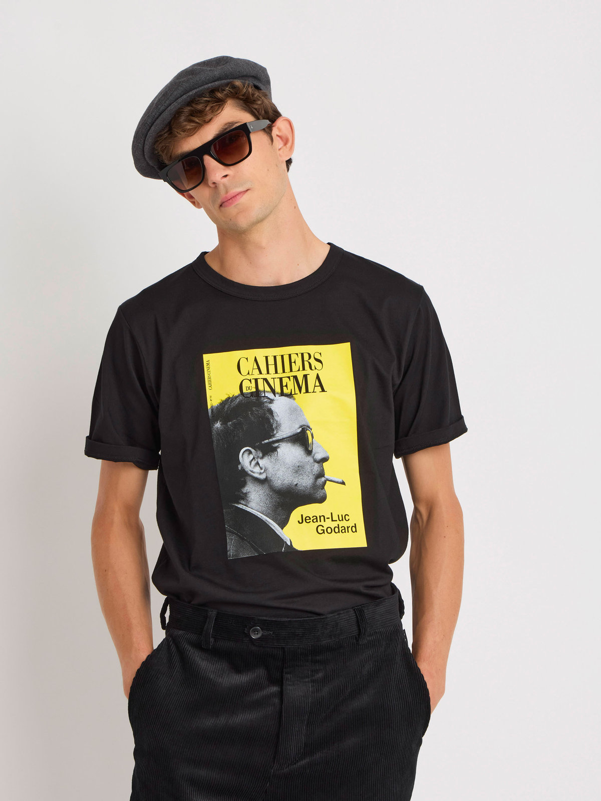 FEMME ウィメンズ フォトプリント コットン 半袖 Tシャツ ”Cahiers du Cinema” ブラック