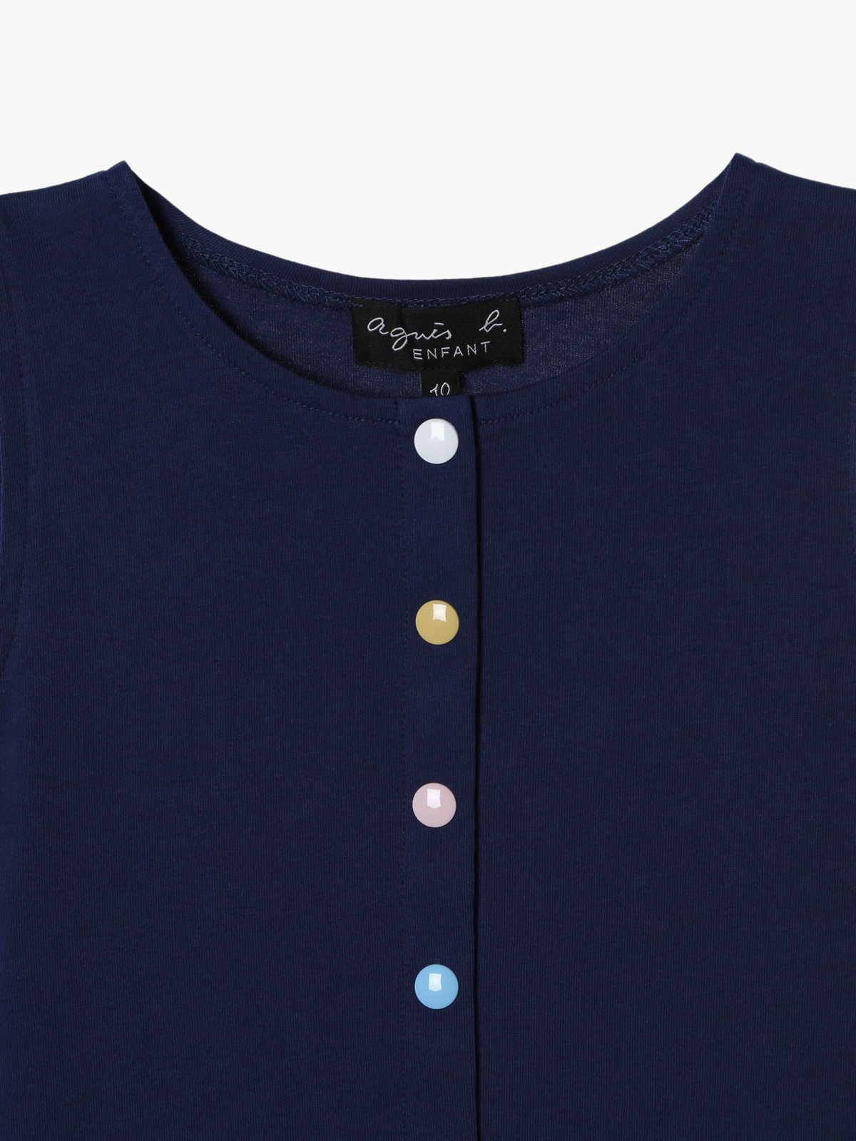 ENFANT ガールズ キッズ マルチカラー コットン ノースリーブ ワンピース "Barbie" ネイビー