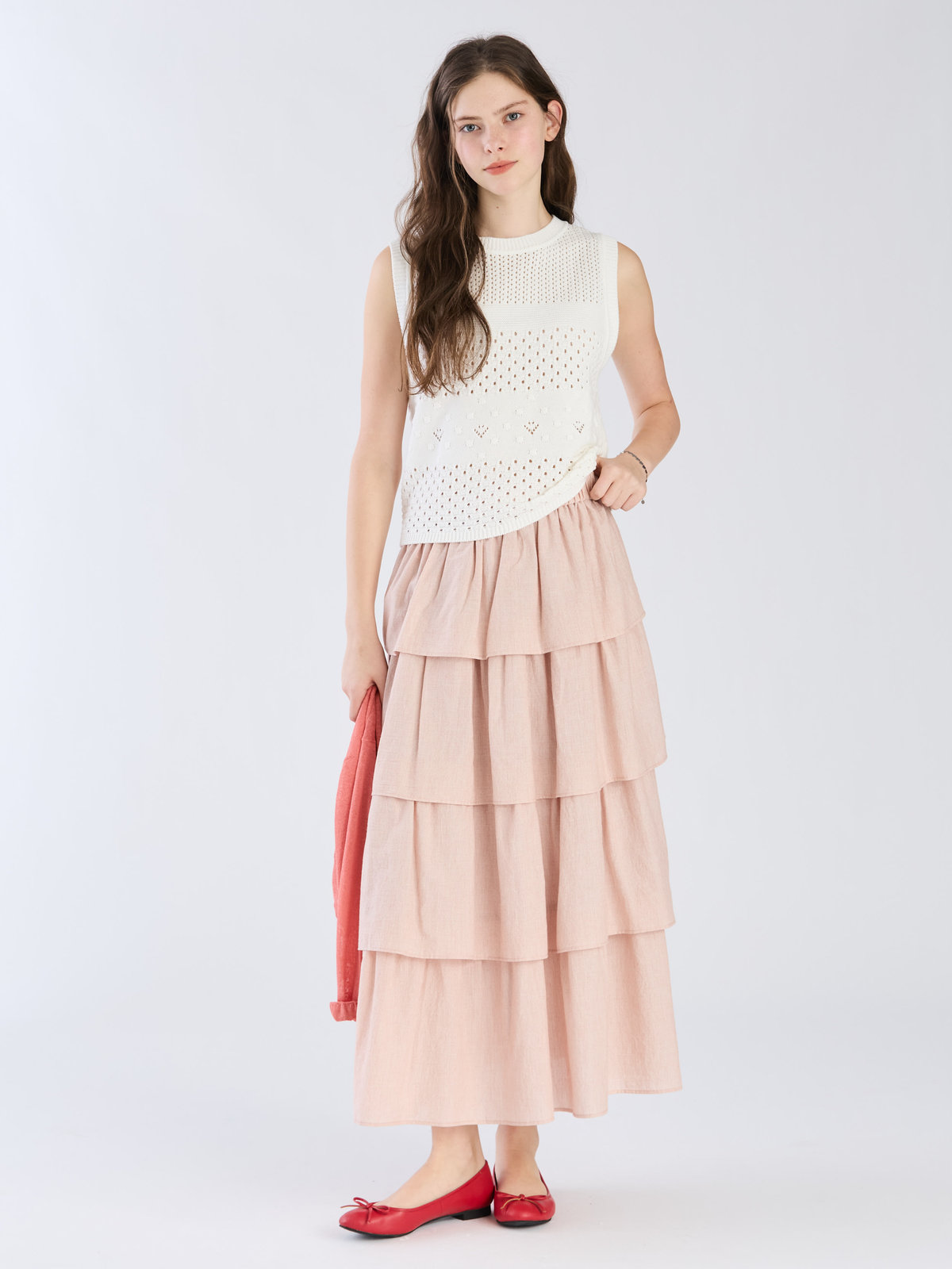 To b. by agnès b. 【Outlet】コットン オープンワーク ニット プルオーバー オフホワイト