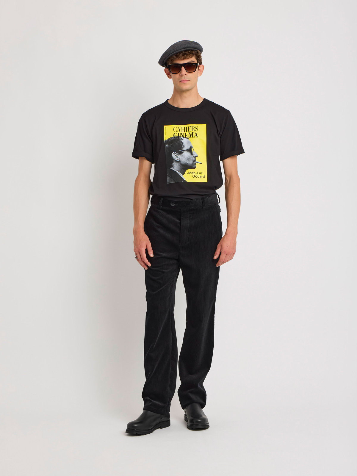 FEMME ウィメンズ フォトプリント コットン 半袖 Tシャツ ”Cahiers du Cinema” ブラック