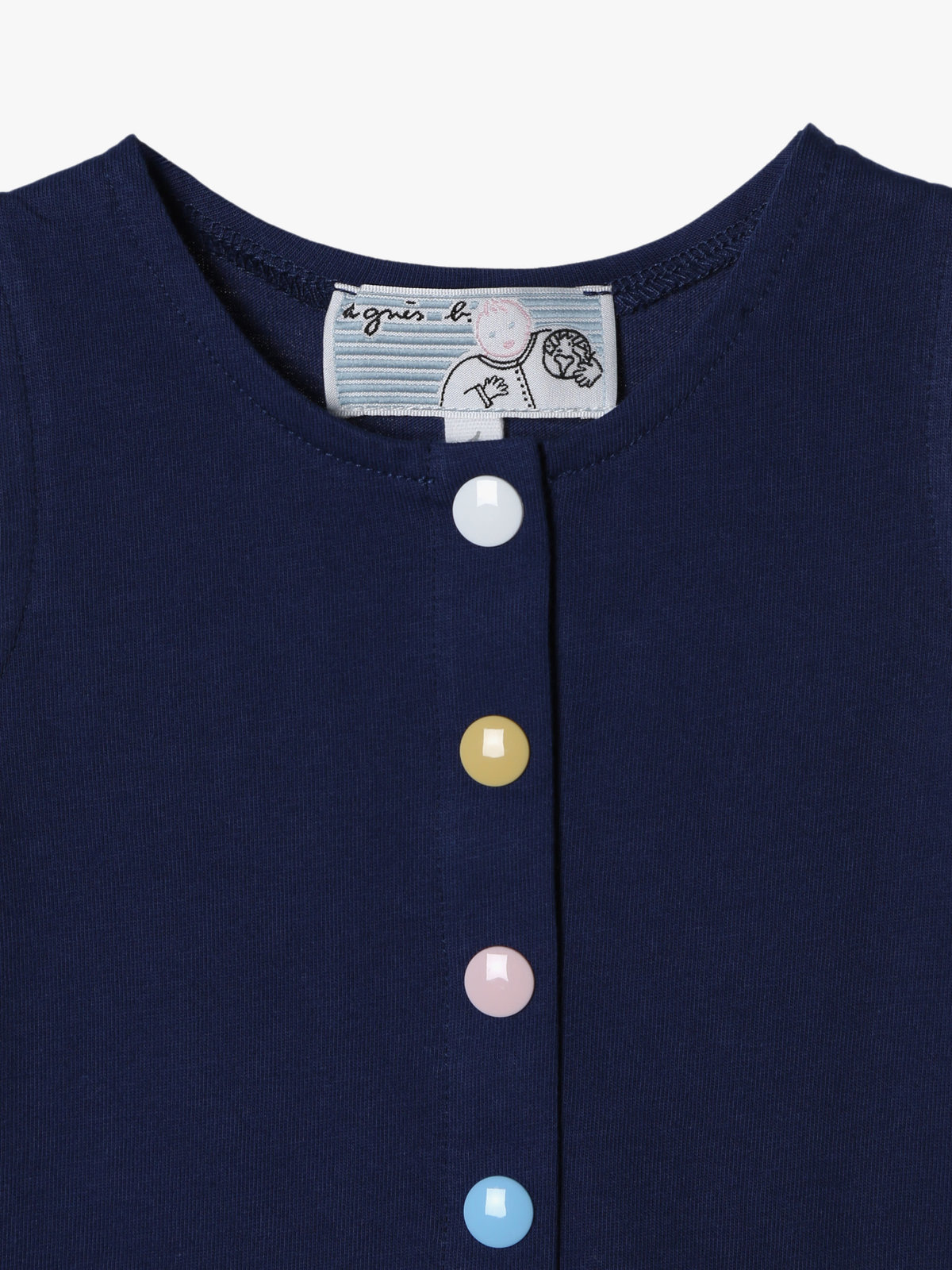 ENFANT ベビー ベビー マルチカラー コットン ノースリーブ ワンピース "Barbie" ネイビー