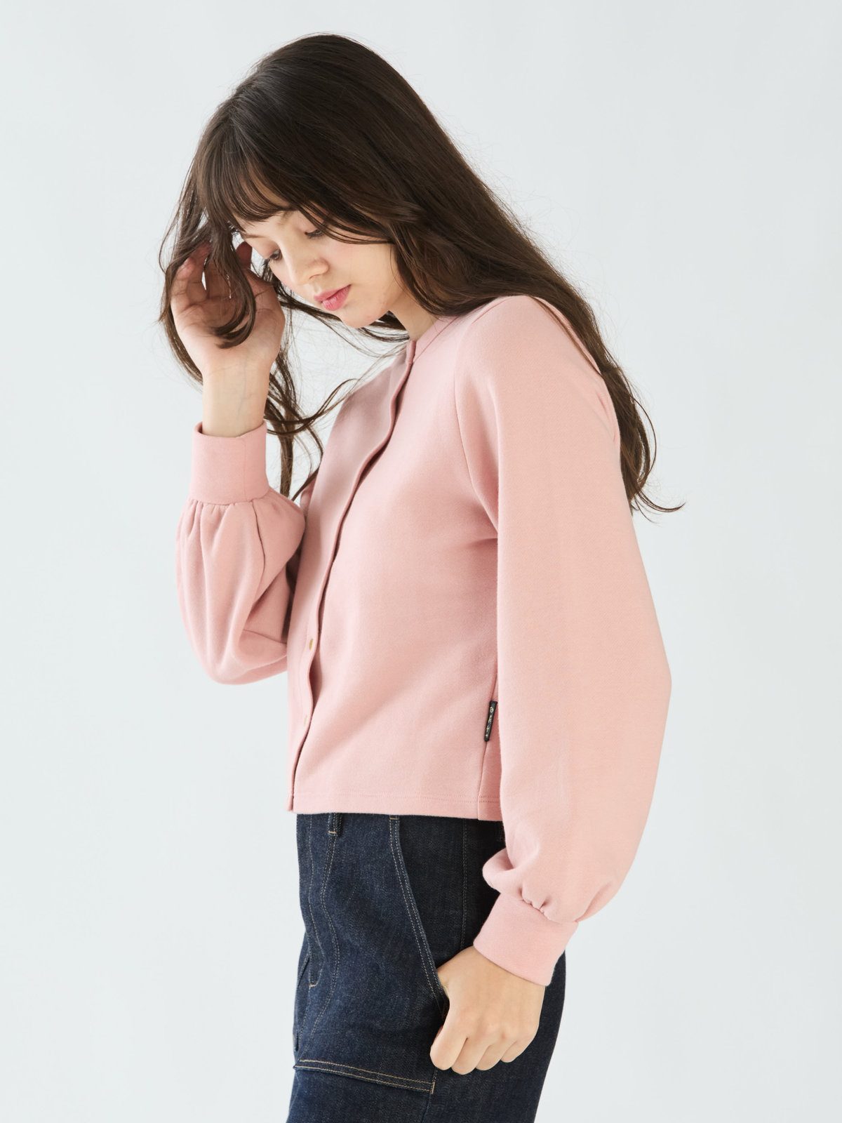 To b. by agnès b. 【Outlet】コットン ブラッシュド プリティ カーディガン ペールピンク