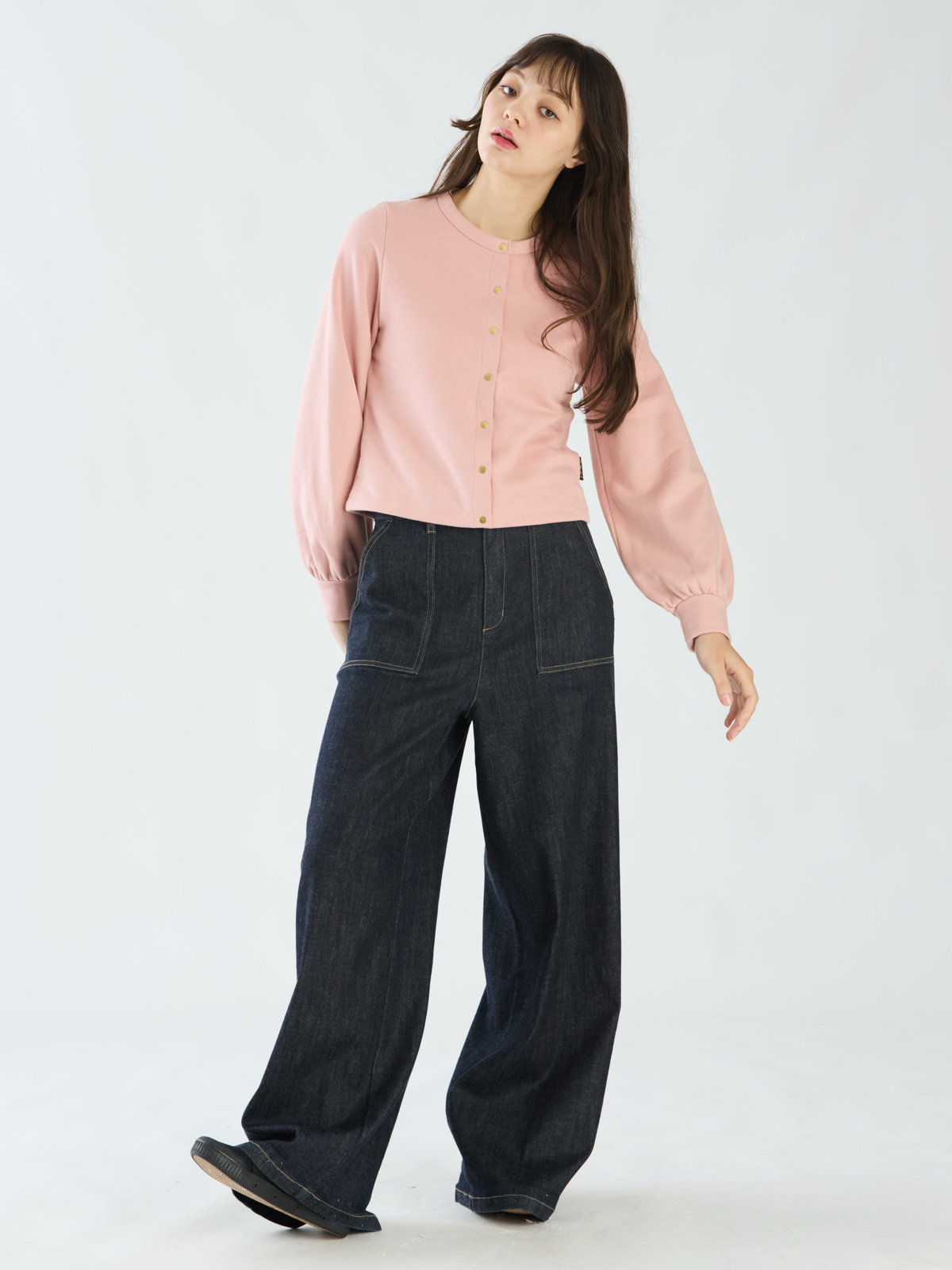 To b. by agnès b. 【Outlet】コットン ブラッシュド プリティ カーディガン ペールピンク