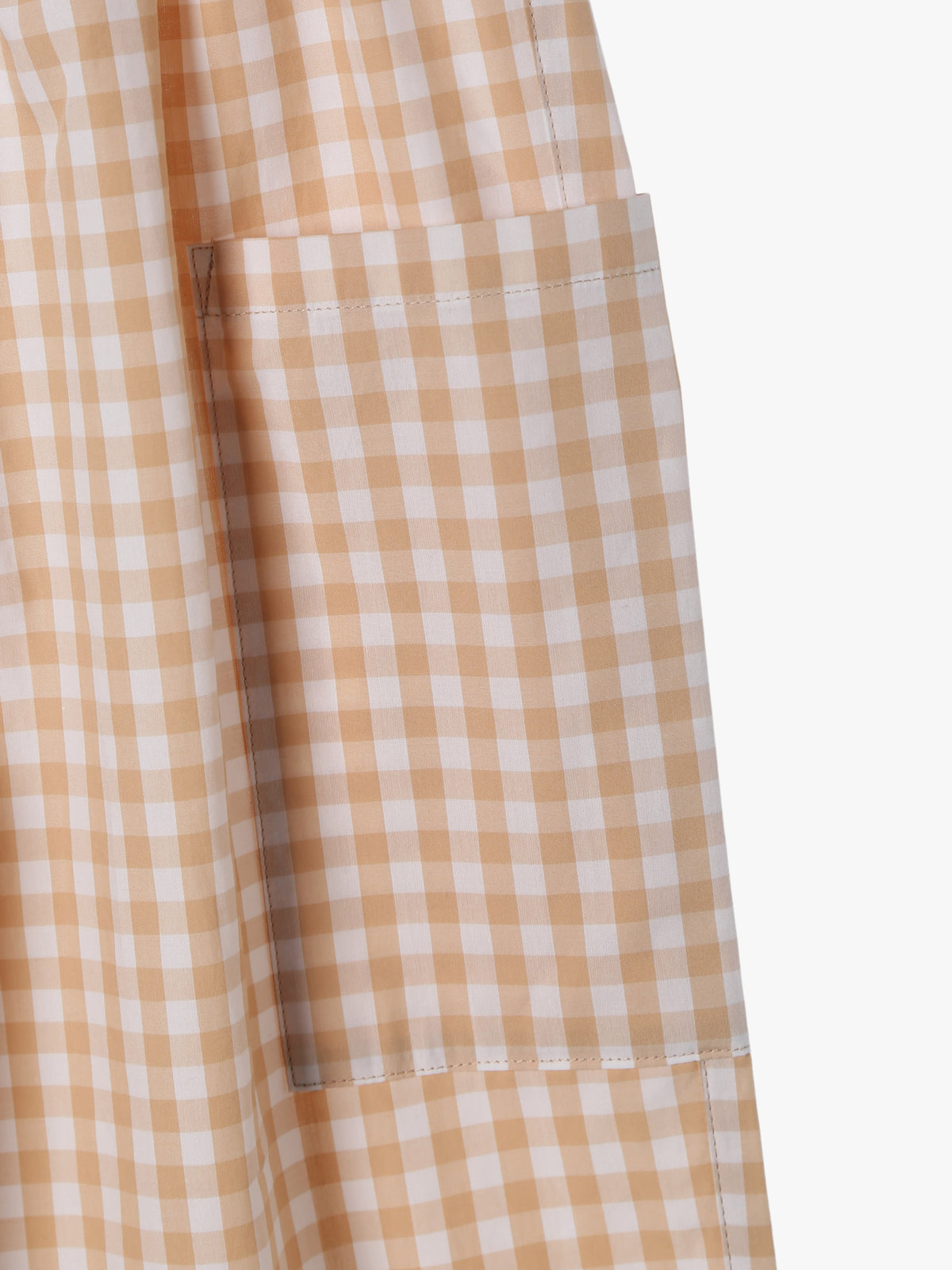 ENFANT ユニセックス キッズ ギンガムチェック コットン フルレングス パンツ "Poches" ブラウン系その他