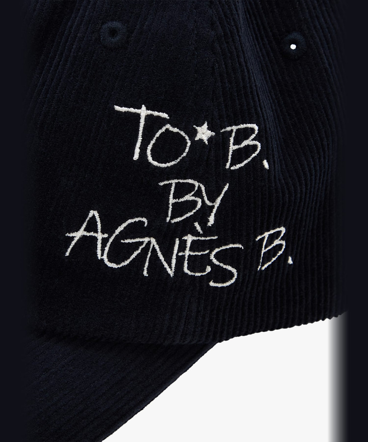 To b. by agnès b. コーデュロイ ロゴ キャップ ネイビー