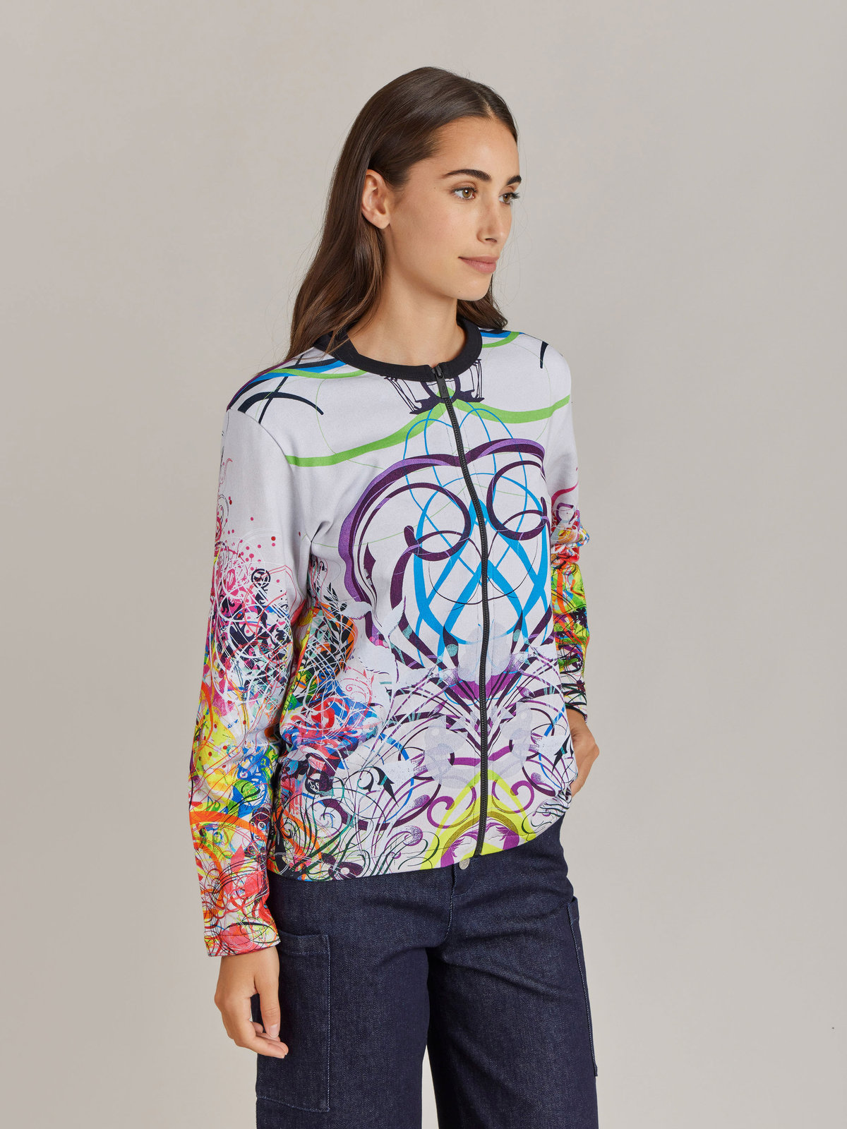 FEMME ウィメンズ 【Outlet】NU37 CARDIGAN アーティスト ジップカーディガン Ryan McGinness マルチ
