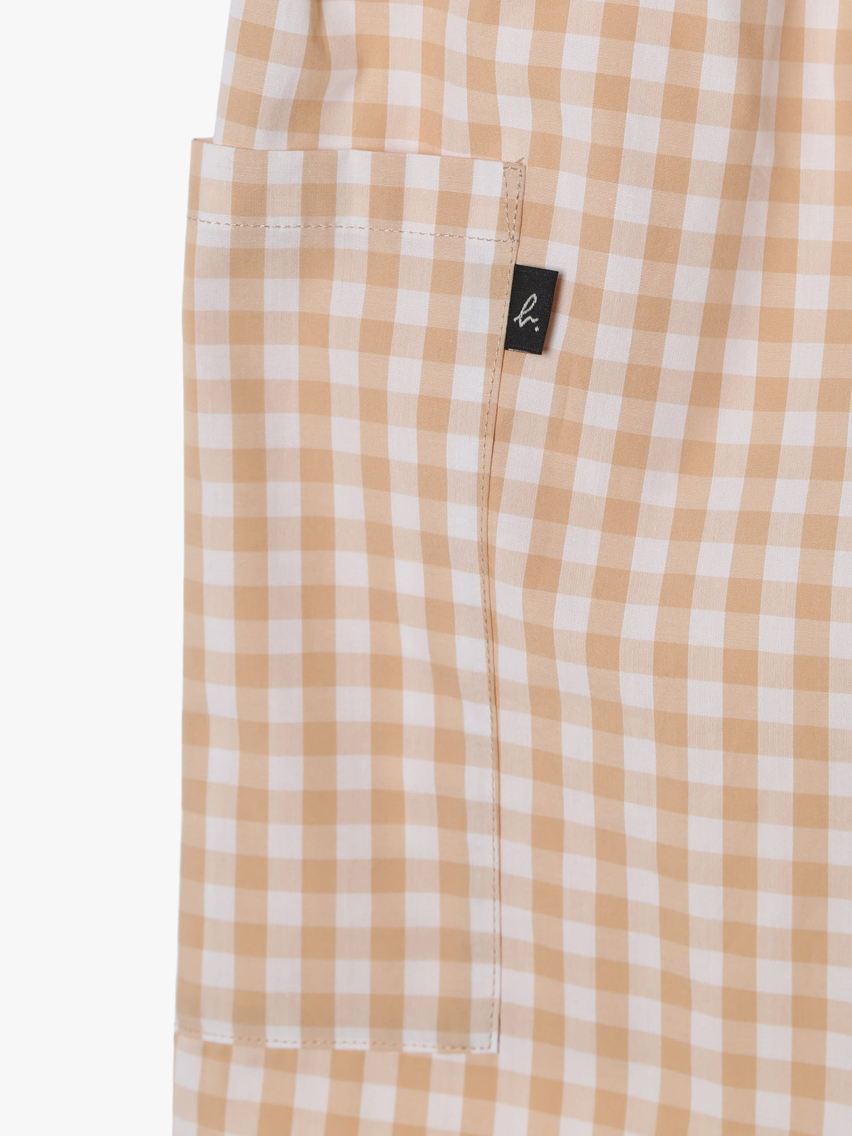 ENFANT ユニセックス キッズ ギンガムチェック コットン フルレングス パンツ "Poches" ブラウン系その他