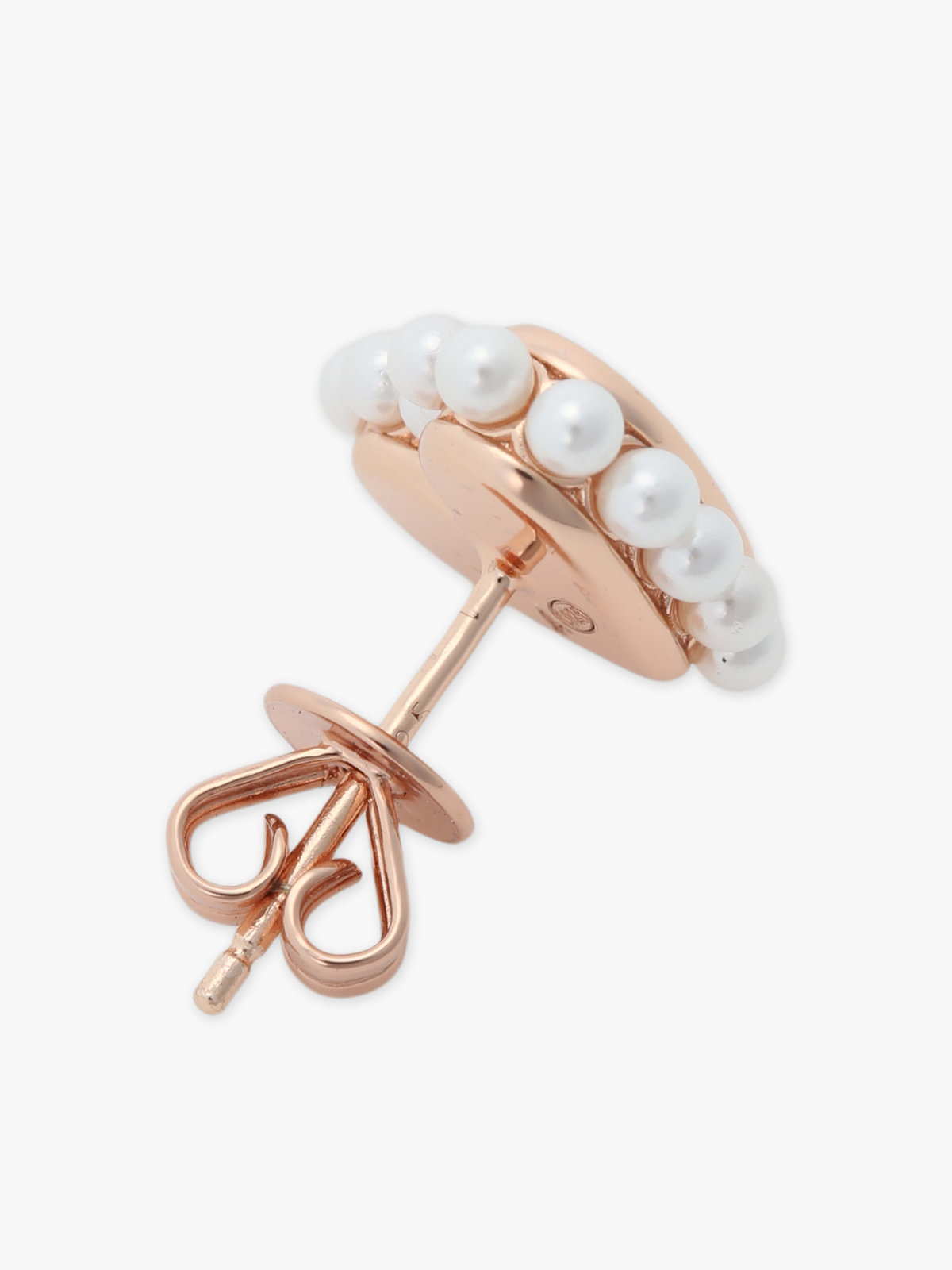 FEMME ウィメンズ ハート パール スタッド ピアス "Timeless Love" ピンクベージュ