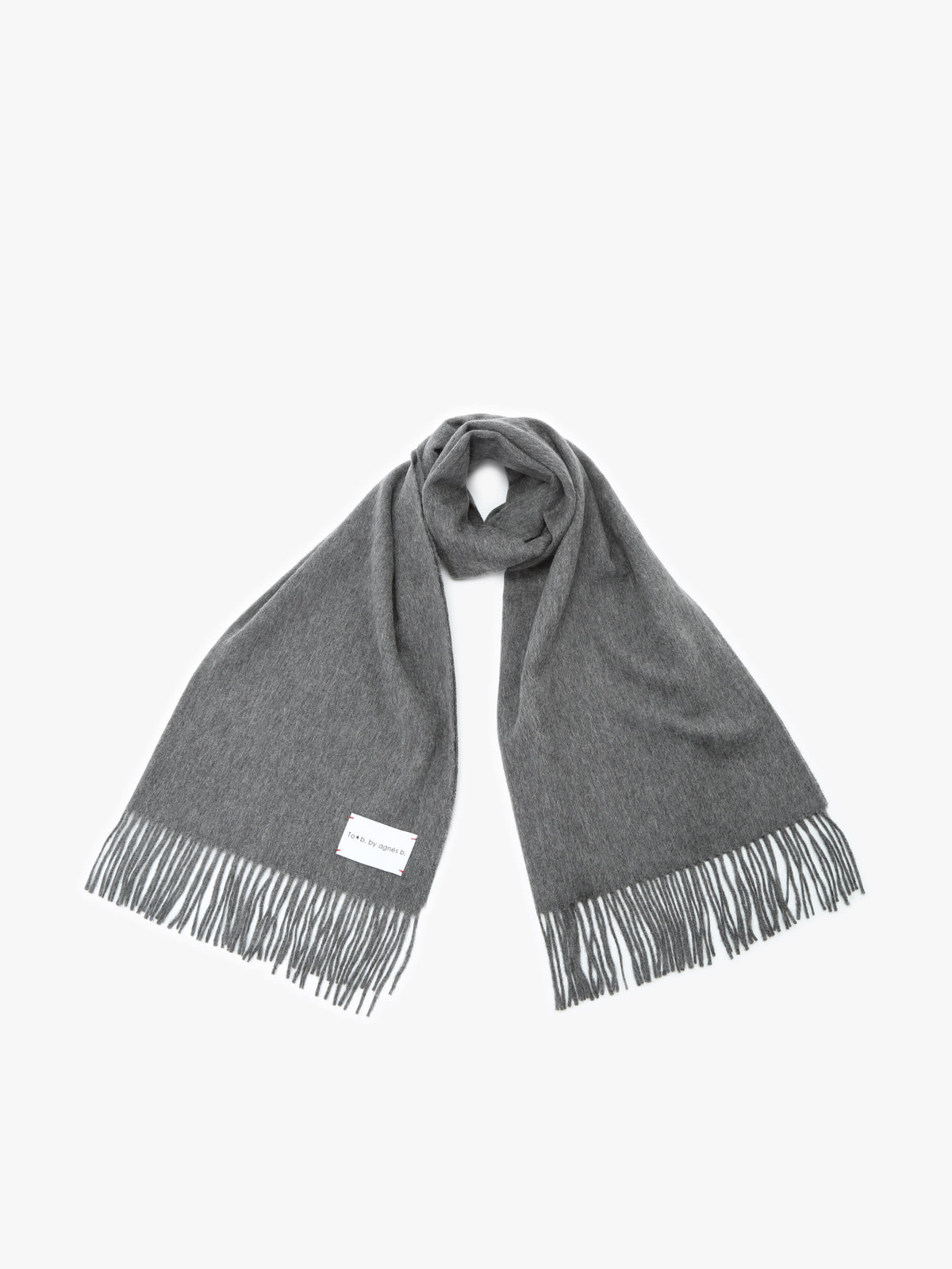 To b. by agnès b. ウール カシミヤ マフラー グレー