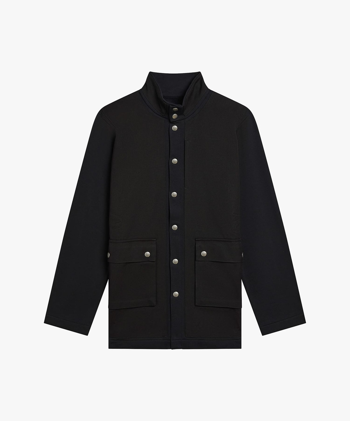 HOMME メンズ メンズ コットン スタンドカラー スナップコート "Yvano" ブラック