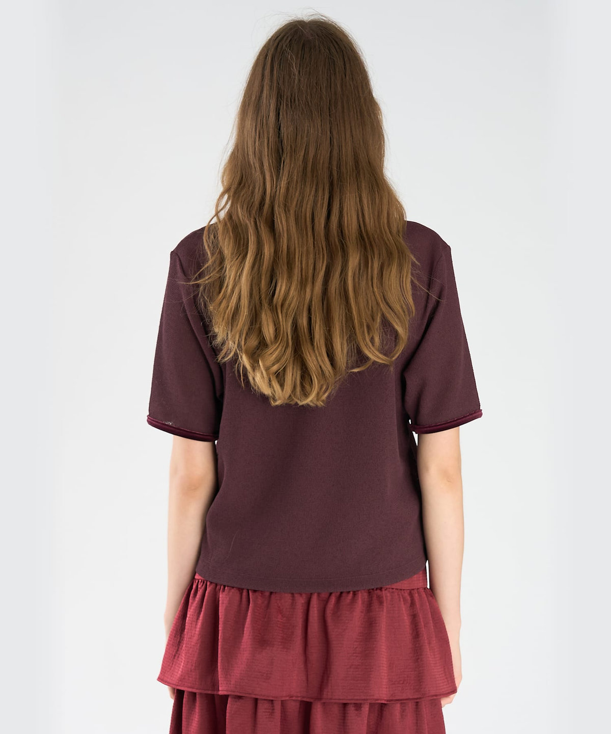 To b. by agnès b. ロゴ ワッフルTシャツ ブラウン