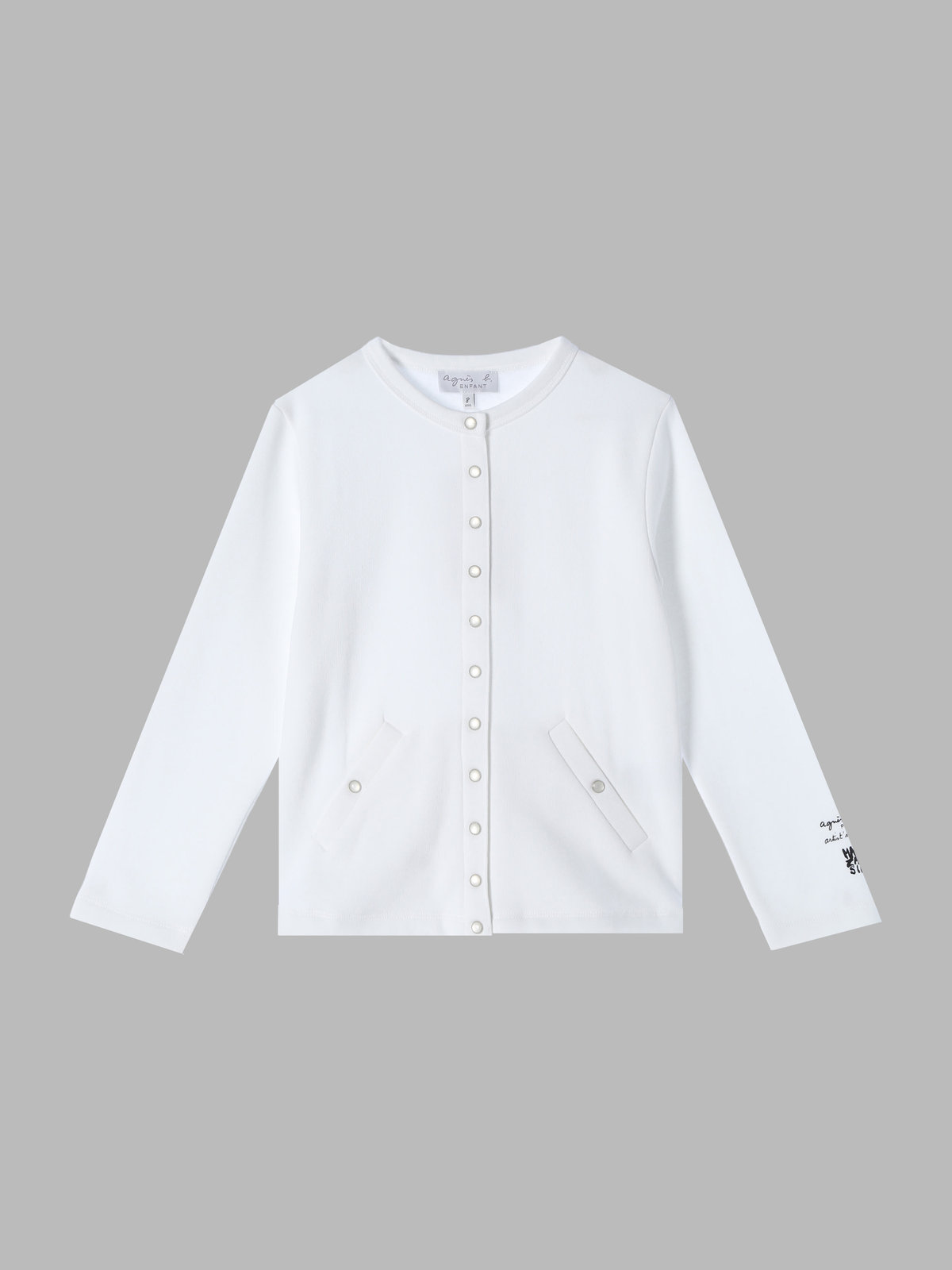 ENFANT ユニセックス 【Outlet】SES7 E CARDIGAN キッズ アーティスト カーディガンプレッション MA ZA SI ホワイト