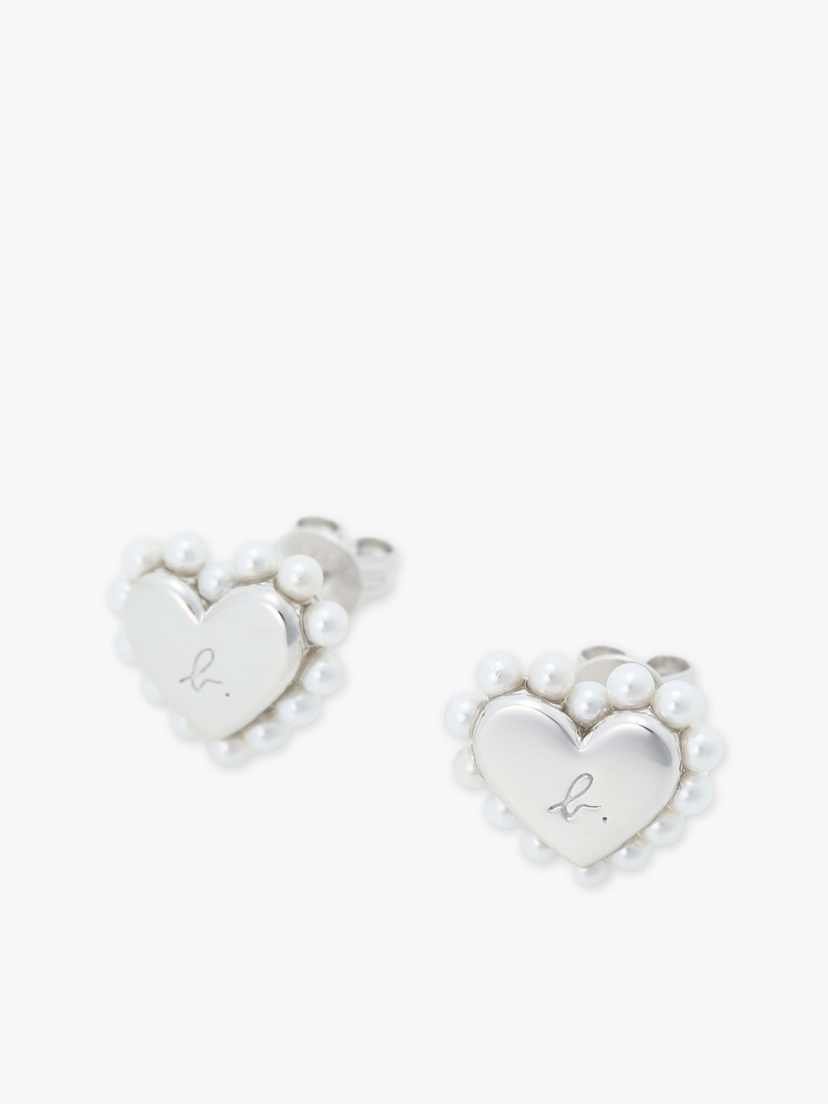 FEMME ウィメンズ ハート パール スタッド ピアス "Timeless Love" シルバー