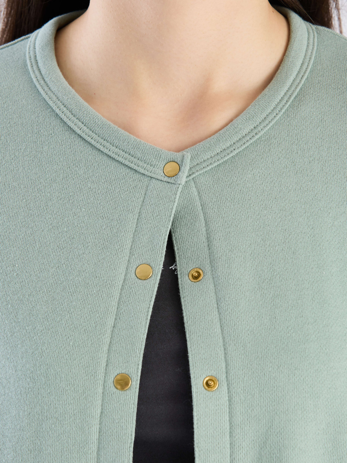 To b. by agnès b. 【Outlet】コットン ブラッシュド プリティ カーディガン グリーン系その他