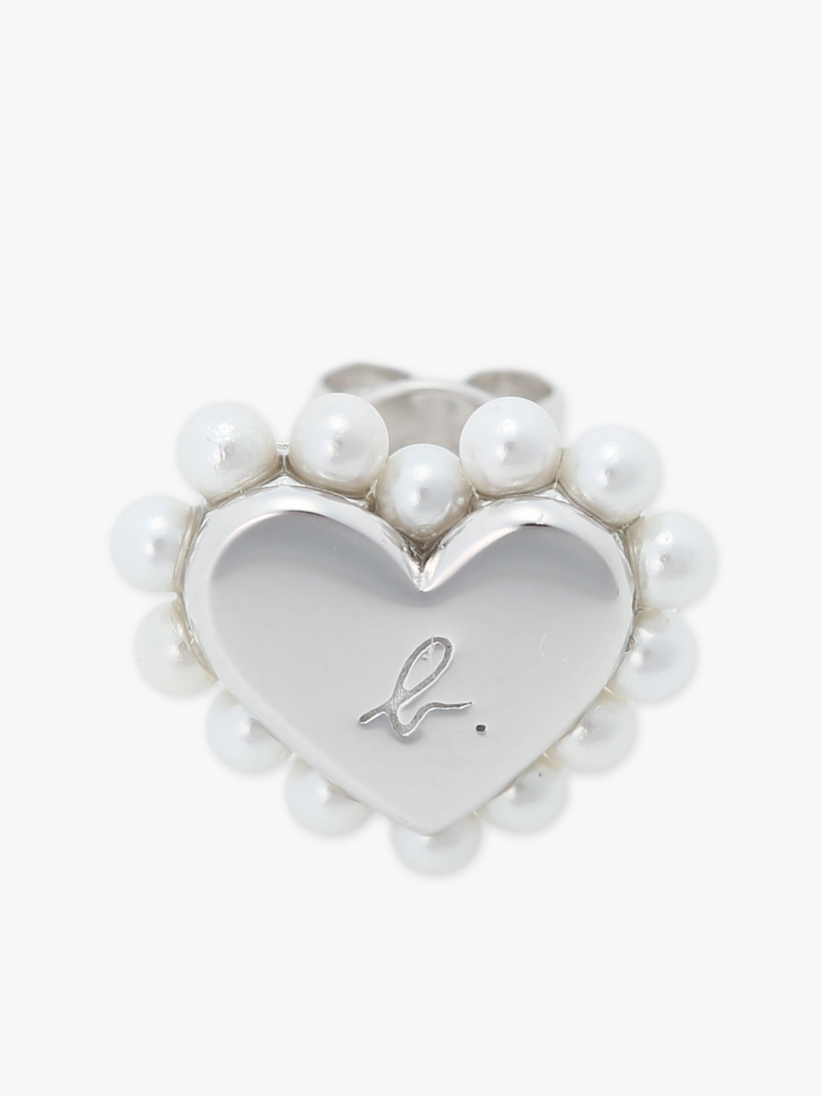 FEMME ウィメンズ ハート パール スタッド ピアス "Timeless Love" シルバー