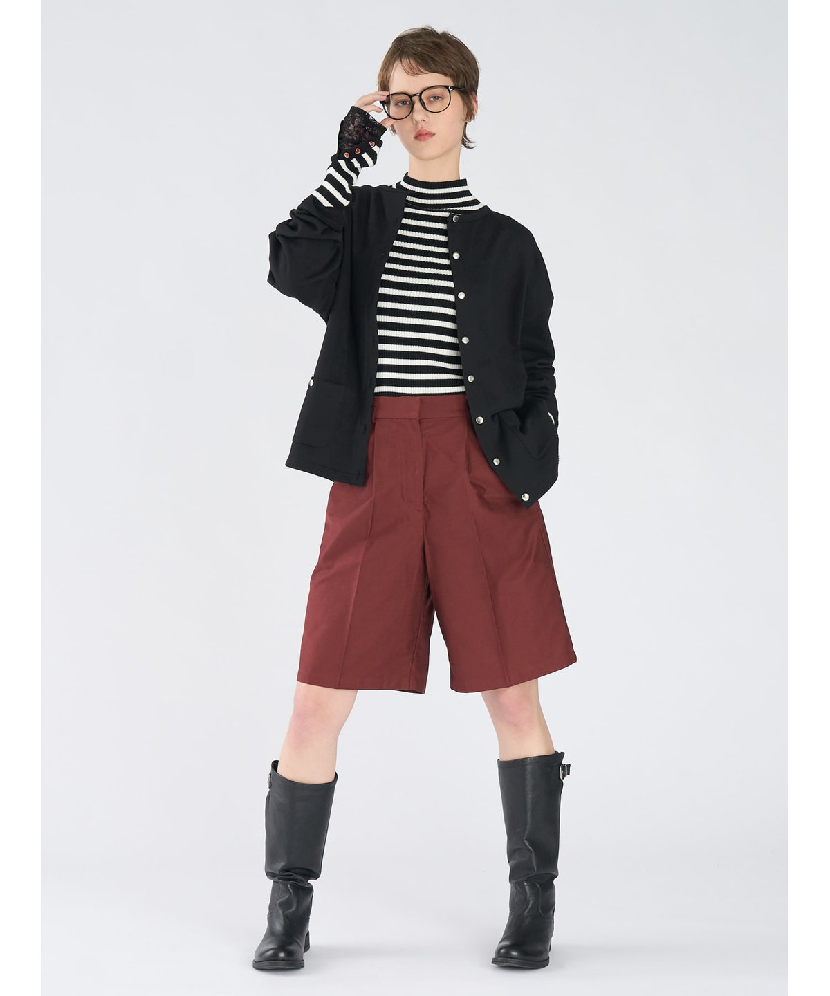 To b. by agnès b. To b. by agnes b.× green label relaxing コットン ビッグカーディガン ブラック