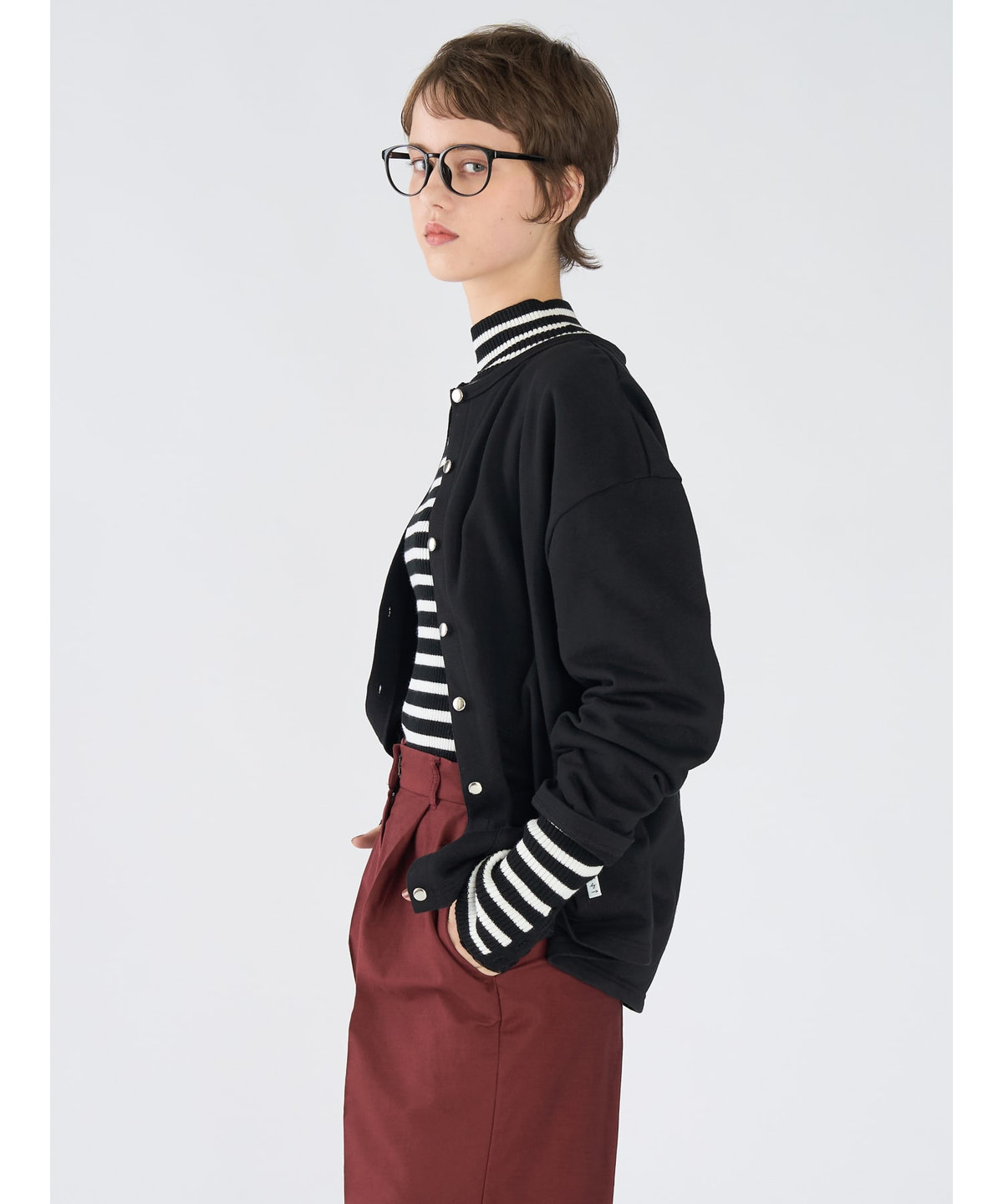 To b. by agnès b. To b. by agnes b.× green label relaxing コットン ビッグカーディガン ブラック