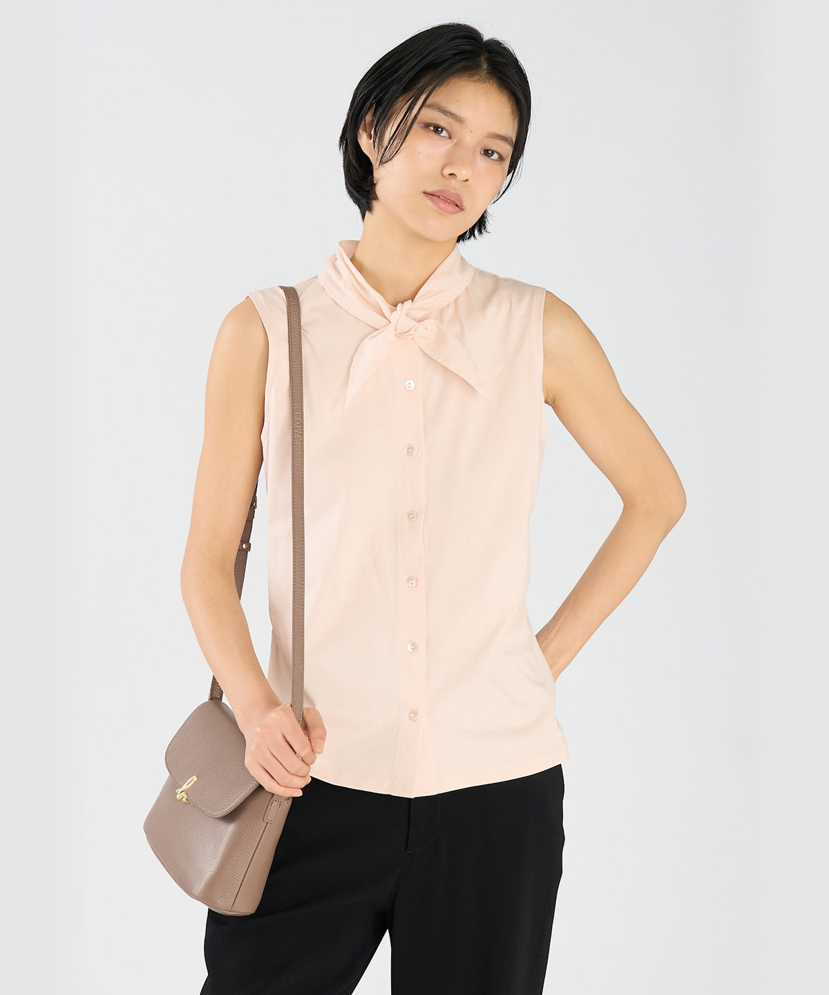 FEMME ウィメンズ コットン ノースリーブ ブラウス "Jane" ピンク系その他
