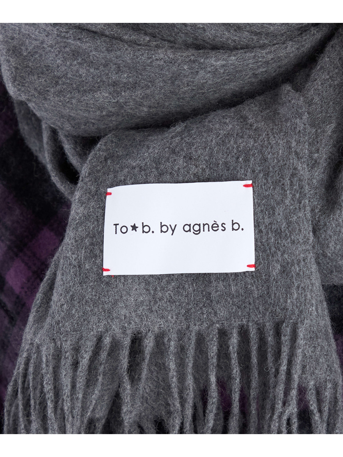 To b. by agnès b. ウール カシミヤ マフラー グレー