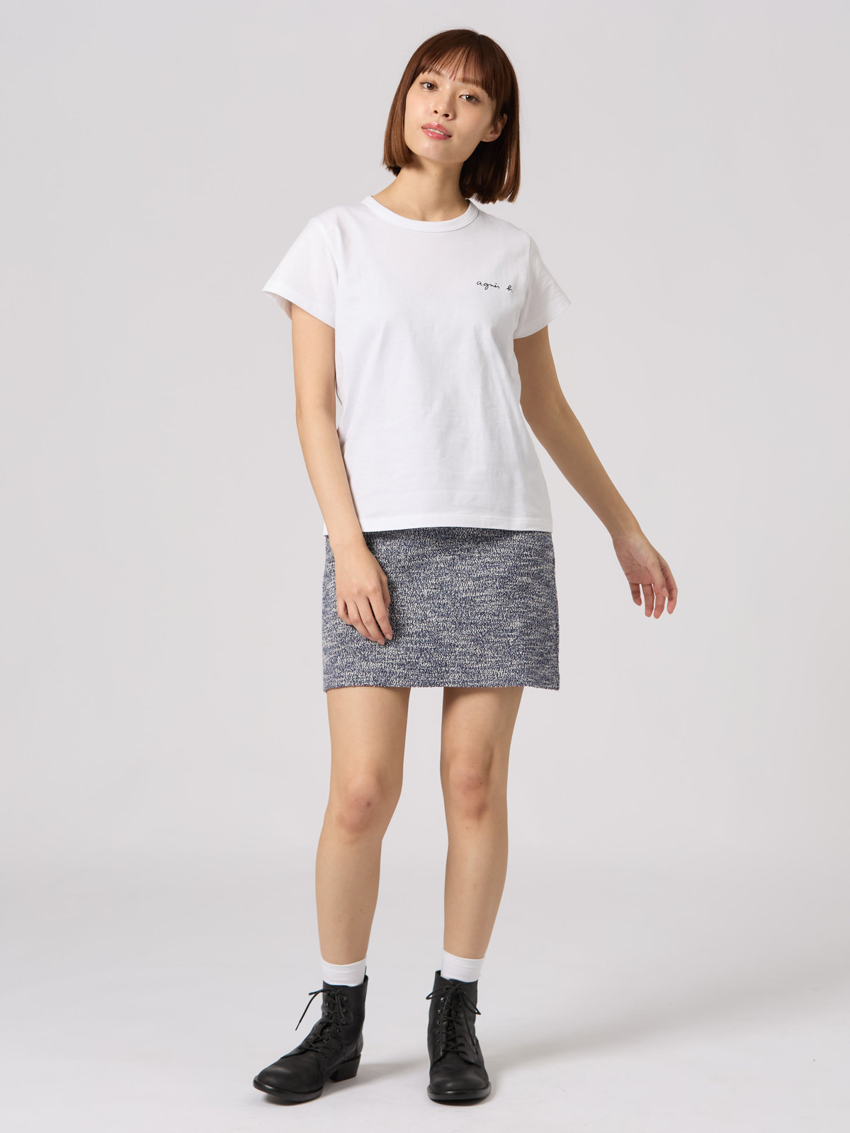 FEMME ウィメンズ ロゴ プリント コットン 半袖 Tシャツ "Brando" ホワイト