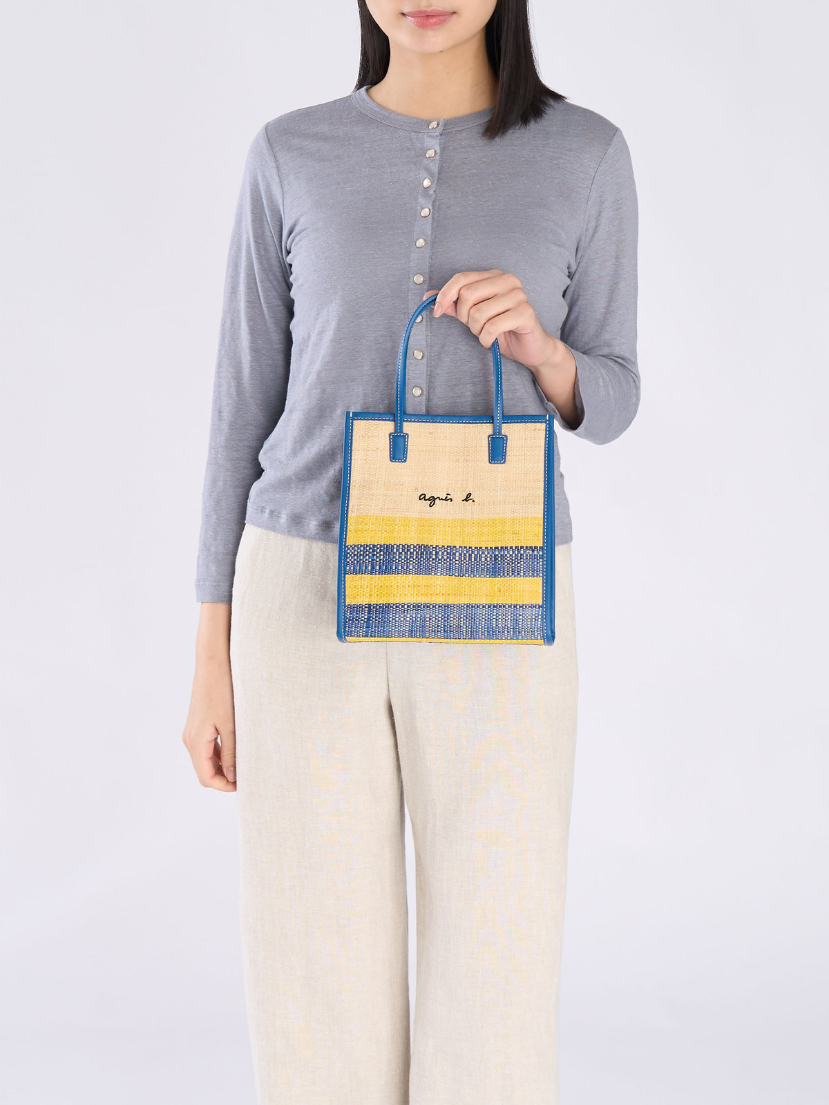 VOYAGE ウィメンズ バッグ＆ウォレット ラフィア スモール トートバッグ WAX35-01 ネイビー