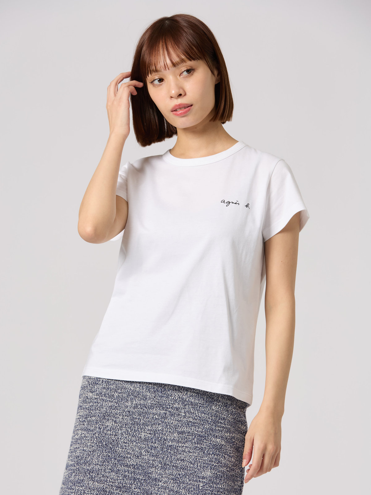 FEMME ウィメンズ ロゴ プリント コットン 半袖 Tシャツ "Brando" ホワイト