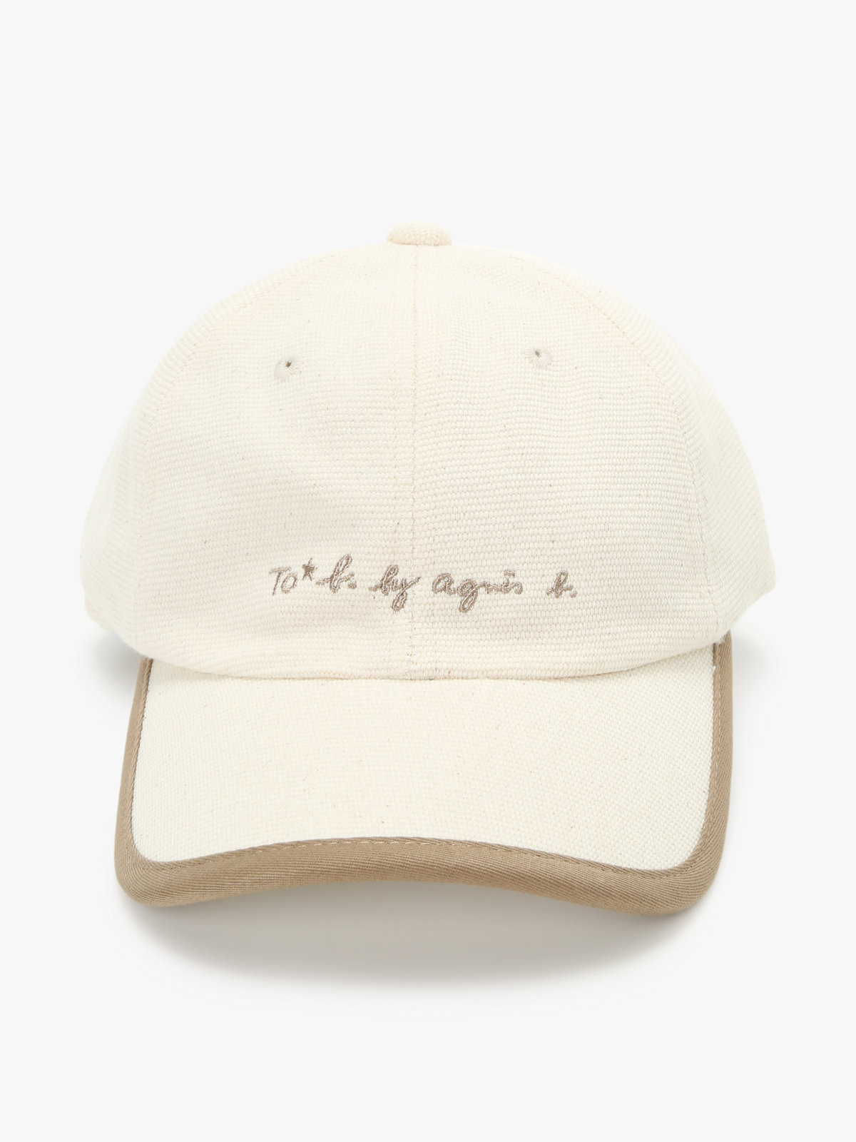 To b. by agnès b. 【Outlet】ロゴ刺繍 バイカラー パイピング キャップ ホワイト