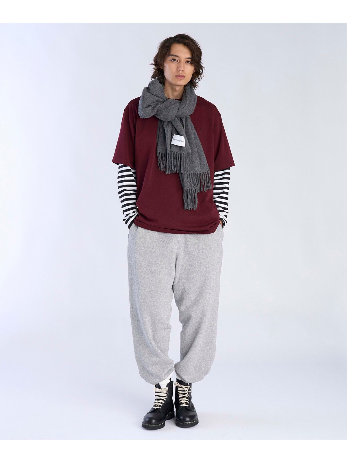 To b. by agnès b. ウール カシミヤ マフラー グレー