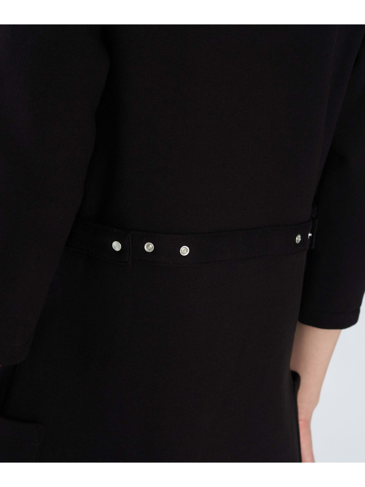 FEMME ウィメンズ オーガニックコットン メルトン 七分袖 カーディガンプレッション ”Robe” ブラック