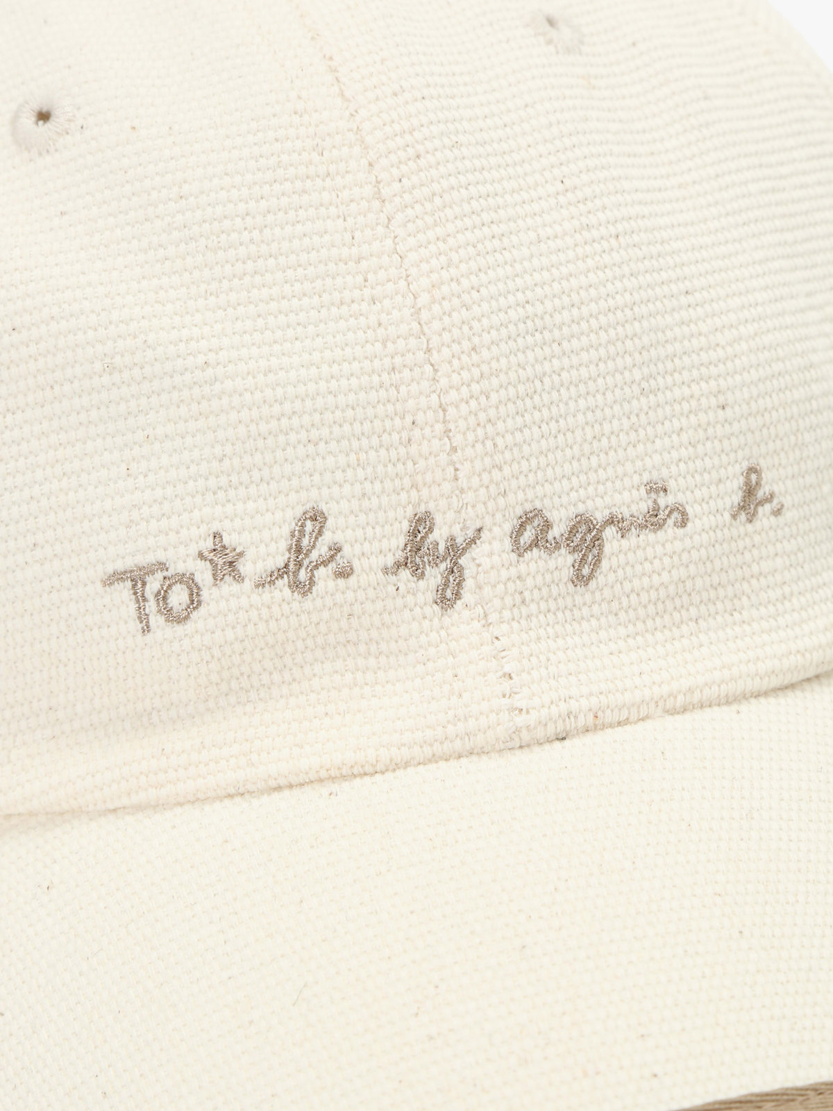To b. by agnès b. 【Outlet】ロゴ刺繍 バイカラー パイピング キャップ ホワイト