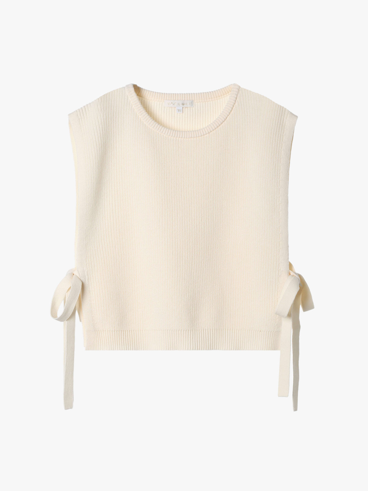 To b. by agnès b. コットン サイドリボン ベスト ホワイト