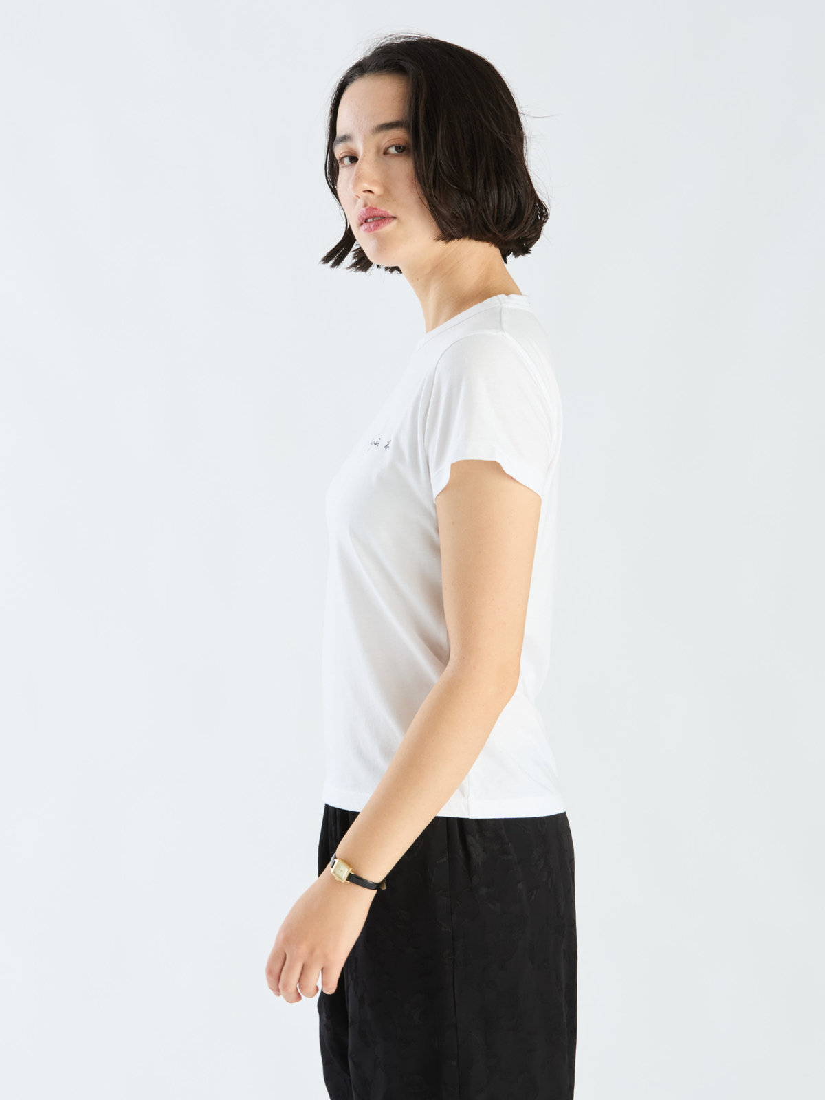 FEMME ウィメンズ ロゴ プリント コットン 半袖 Tシャツ "Brando" ホワイト