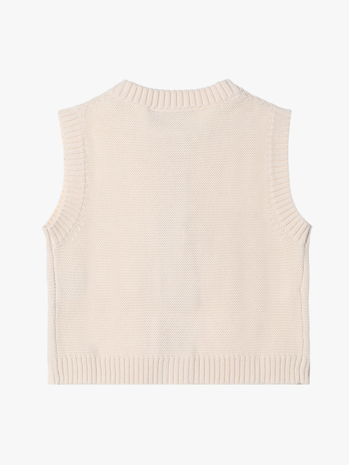 ENFANT ベビー ベビー "b." ロゴ コットン ノースリーブ ニット ベスト ホワイト