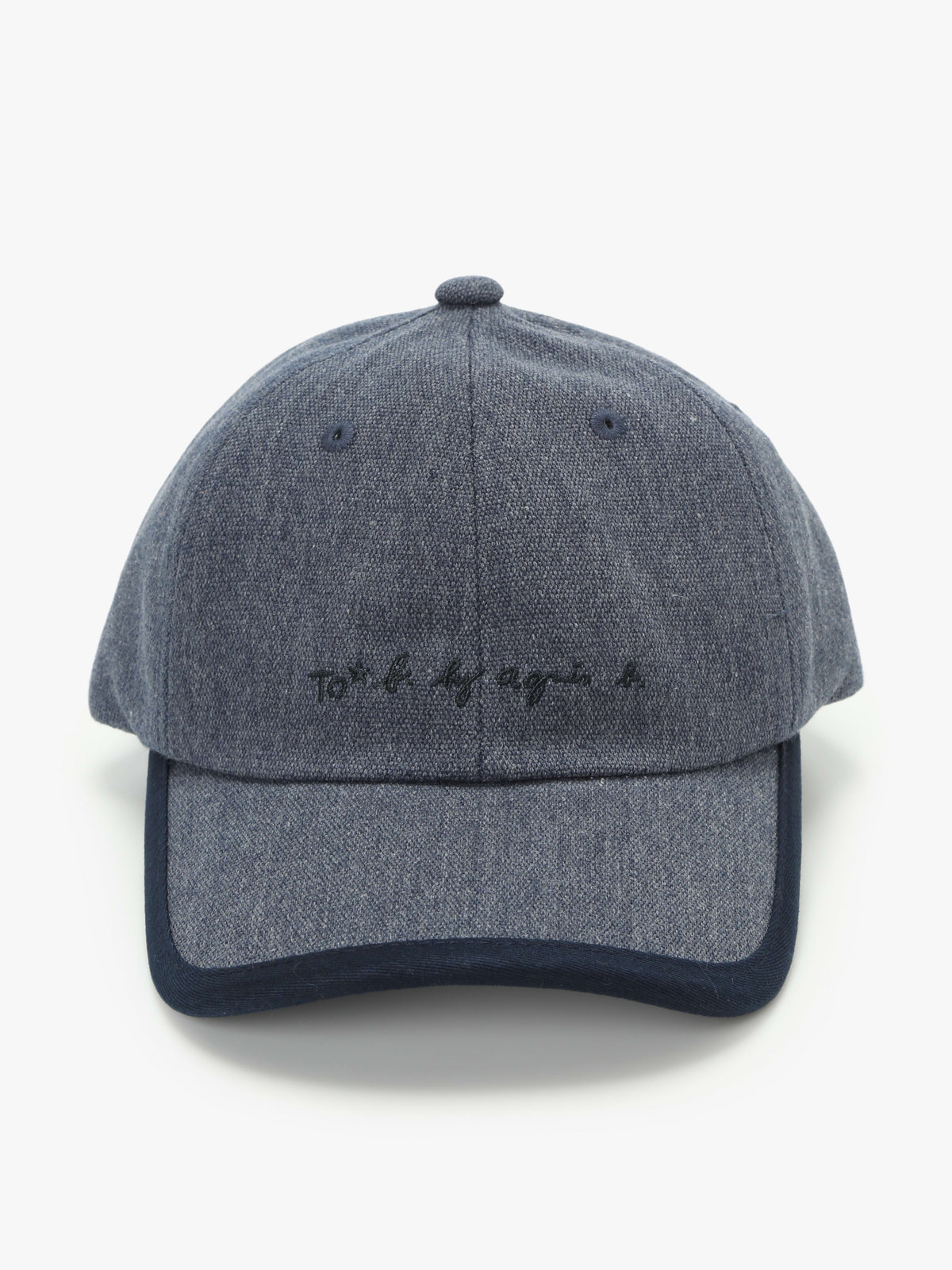 To b. by agnès b. 【Outlet】ロゴ刺繍 バイカラー パイピング キャップ ネイビー