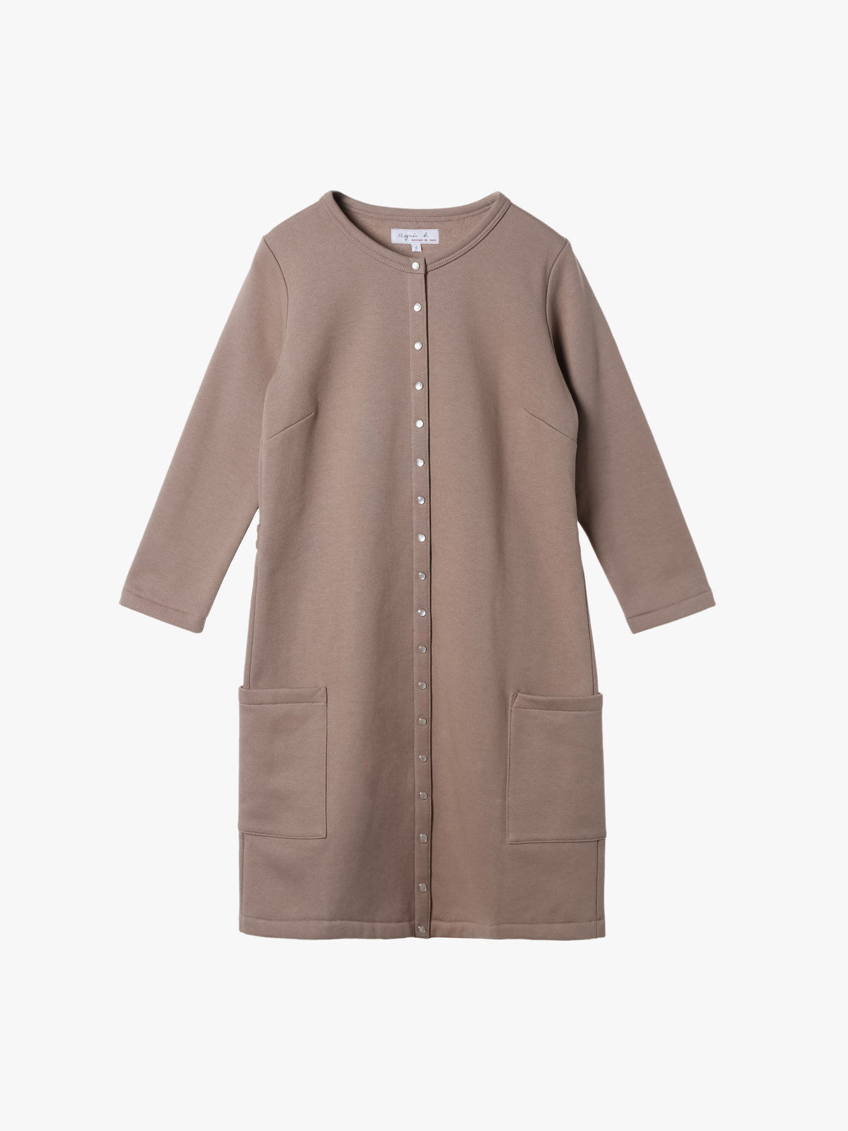 FEMME ウィメンズ オーガニックコットン メルトン 七分袖 カーディガンプレッション ”Robe” ベージュ