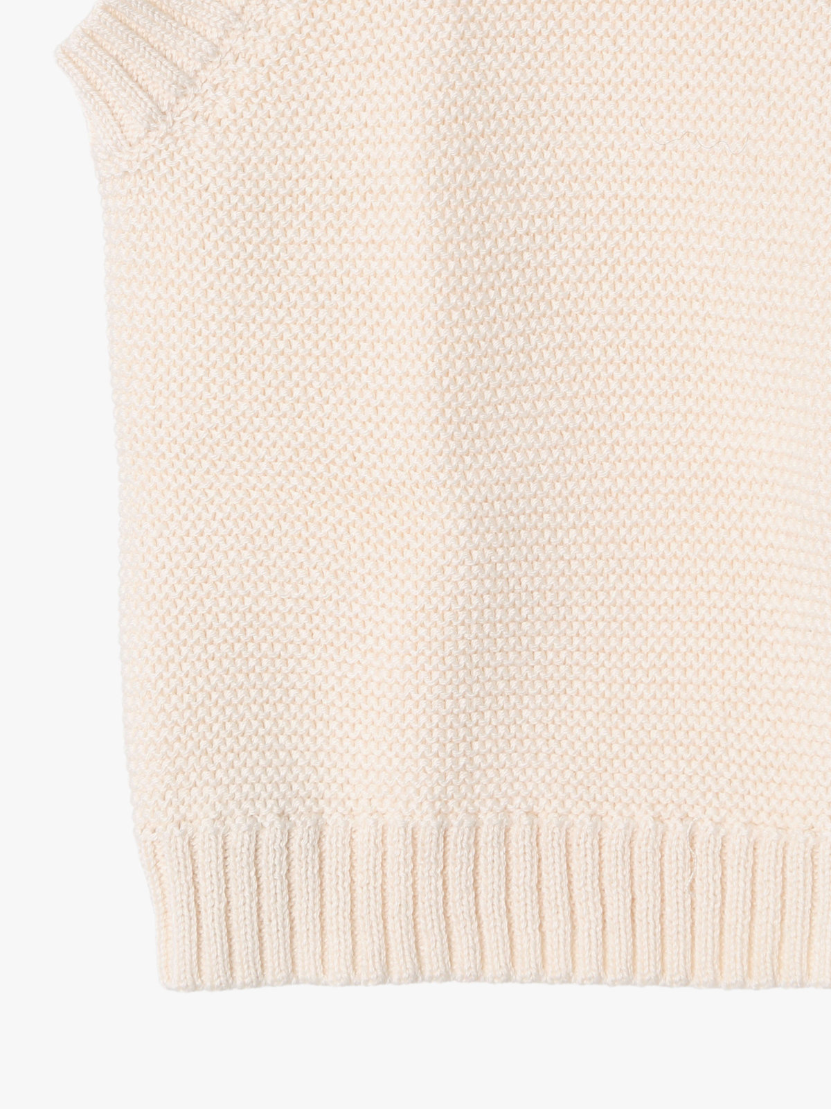 ENFANT ベビー ベビー "b." ロゴ コットン ノースリーブ ニット ベスト ホワイト