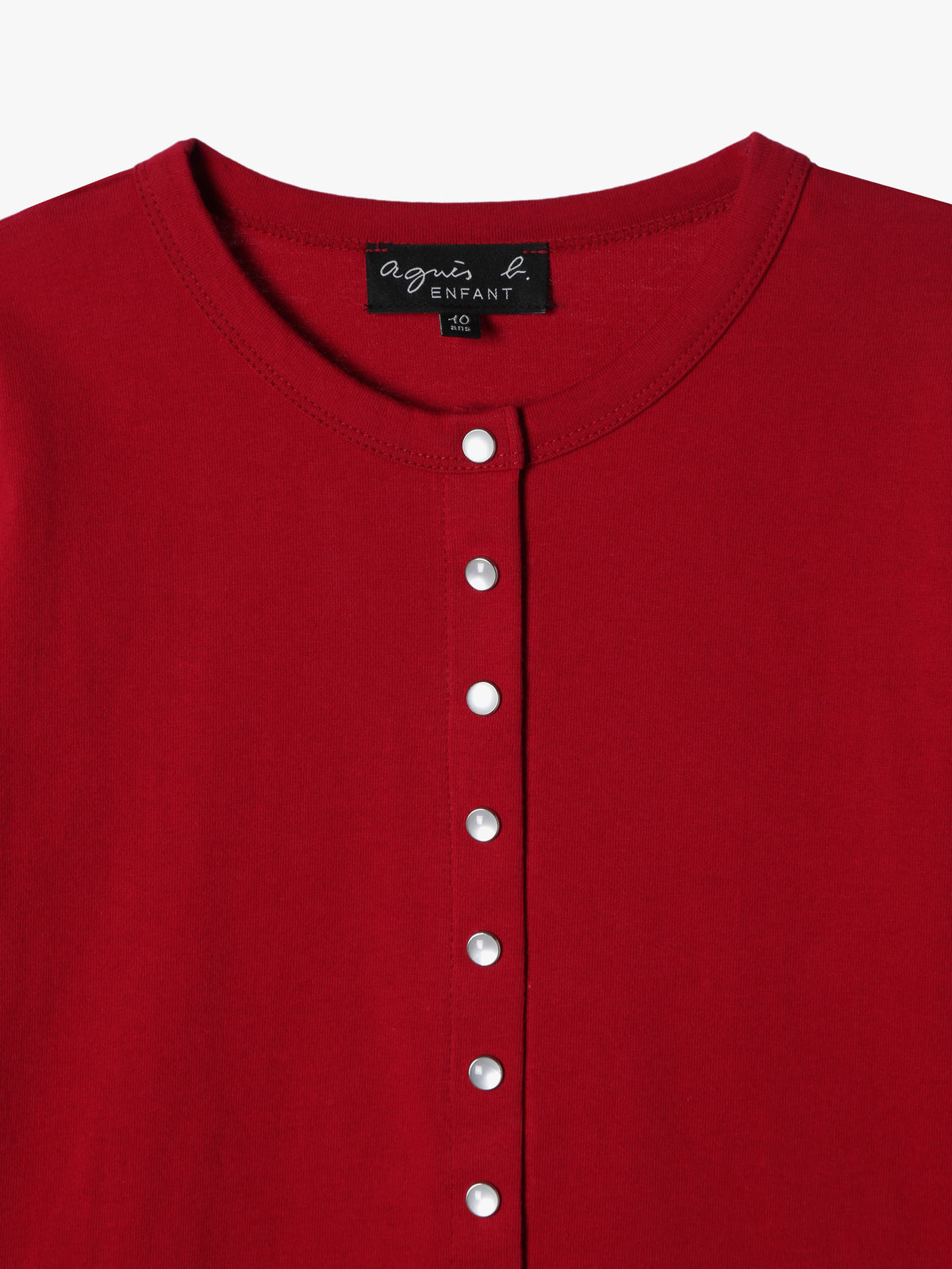 ENFANT ユニセックス キッズ コットン 長袖 カーディガンプレッション レッド