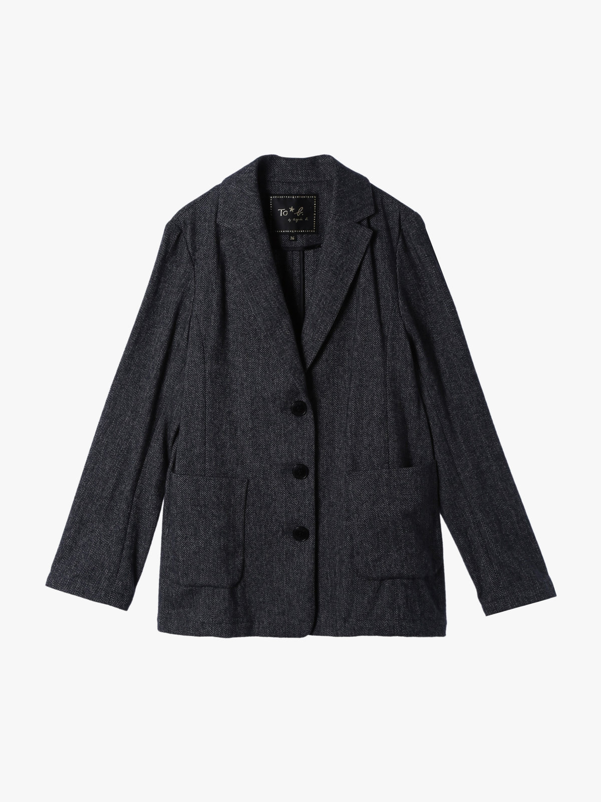 To b. by agnès b. 【Outlet】コットン ツイード テーラードジャケット ブラック