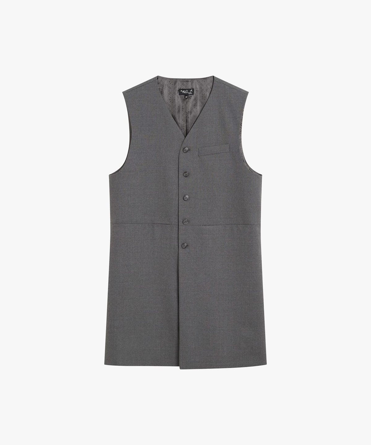 HOMME メンズ メンズ ウール ロングジレ "Lee" グレー