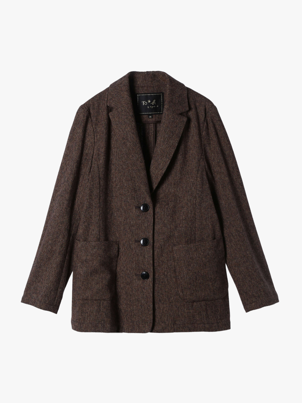 To b. by agnès b. 【Outlet】コットン ツイード テーラードジャケット ブラウン