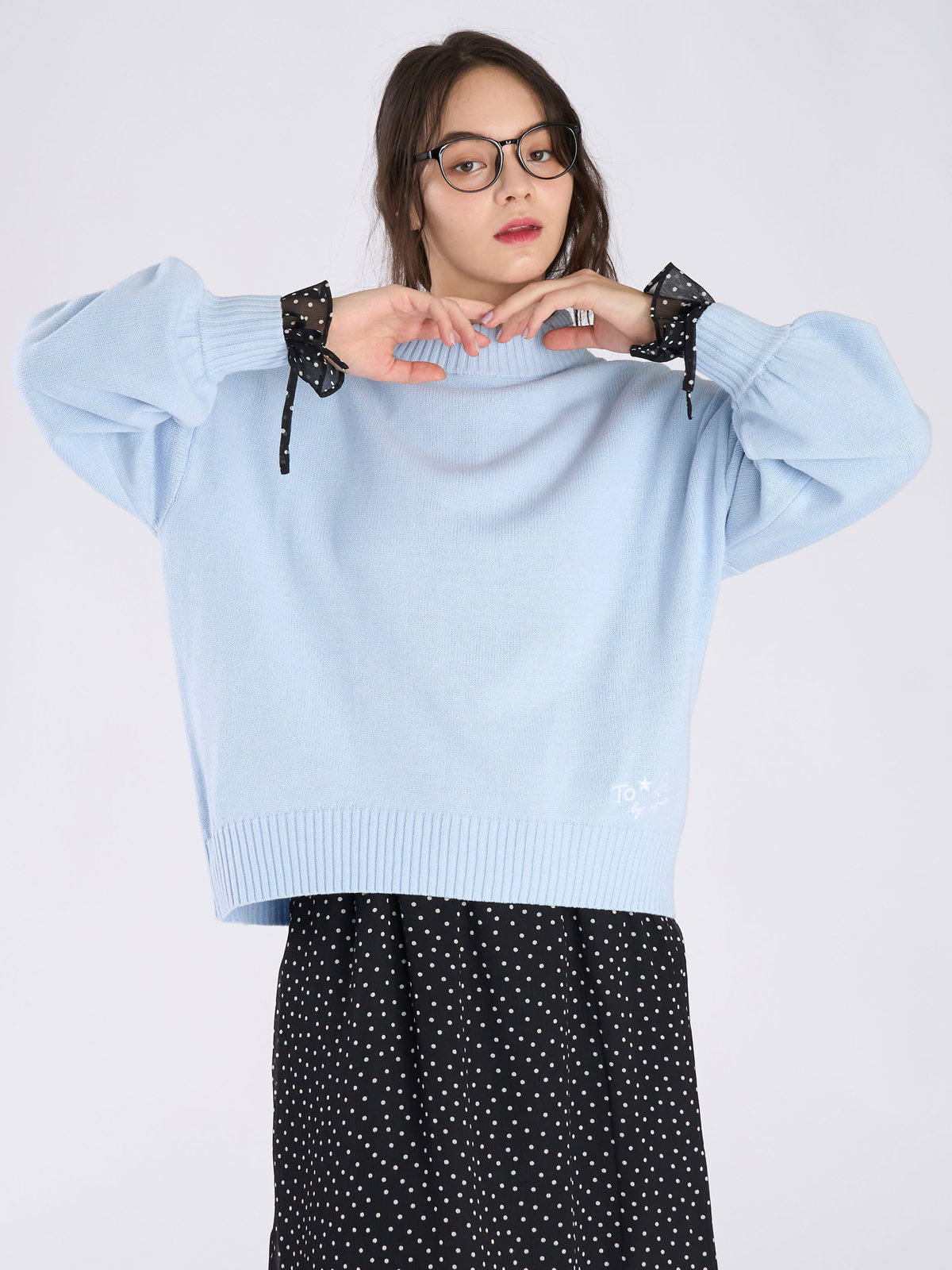 To b. by agnès b. ソフトニット プルオーバー ブルー系その他