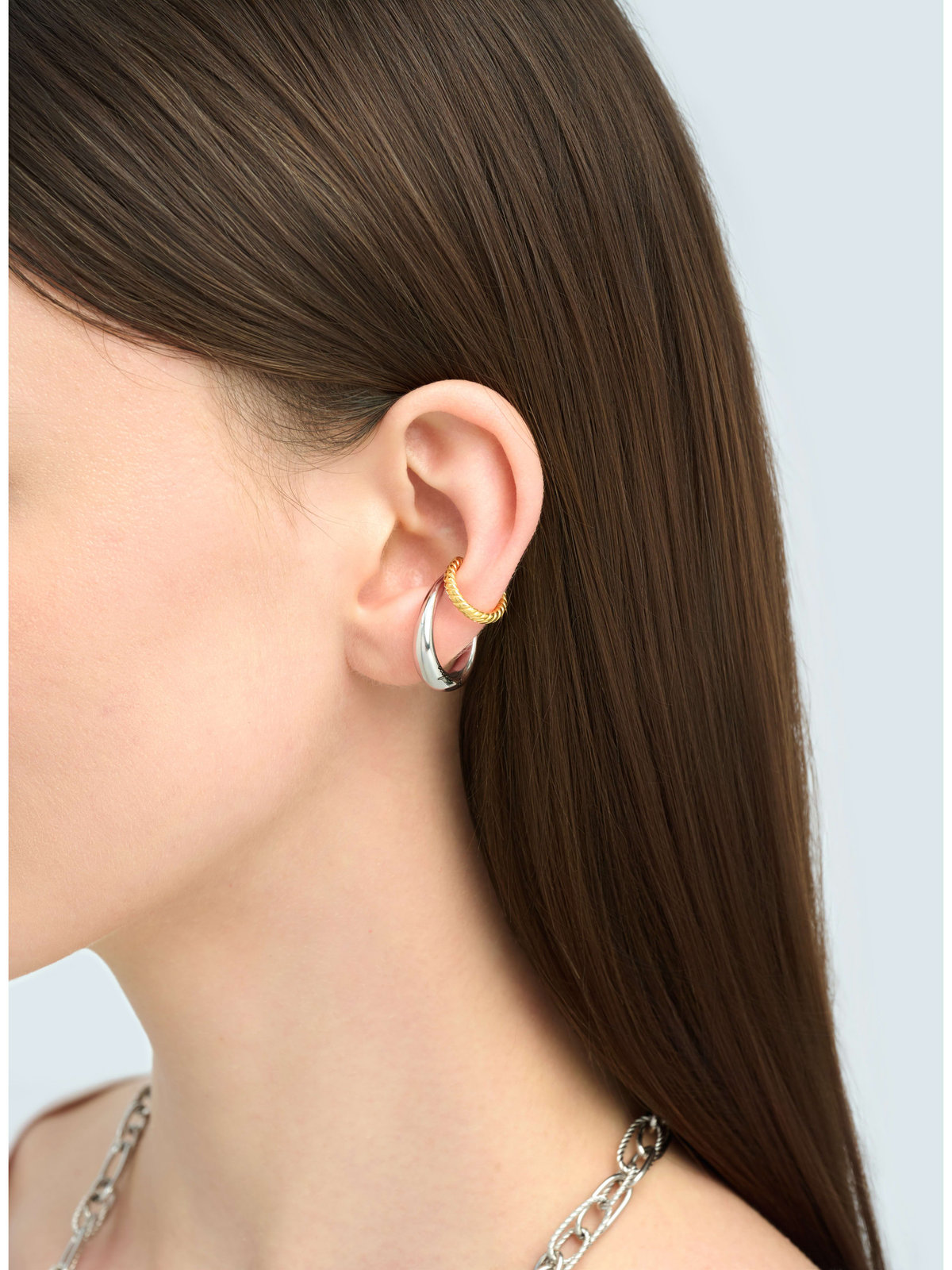 FEMME ウィメンズ イヤーカフ セット "Anchor Knot" シルバー系その他