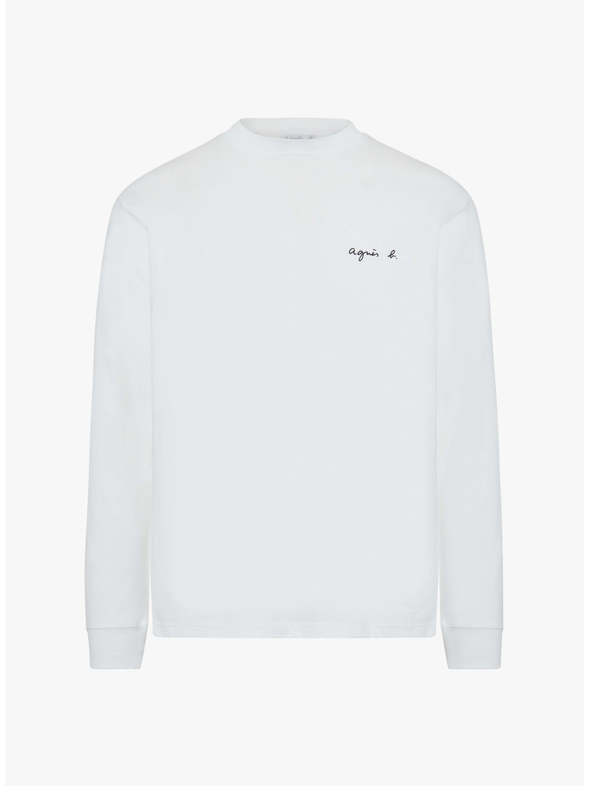 HOMME メンズ ロゴ コットン 長袖 Tシャツ "Christof" ホワイト