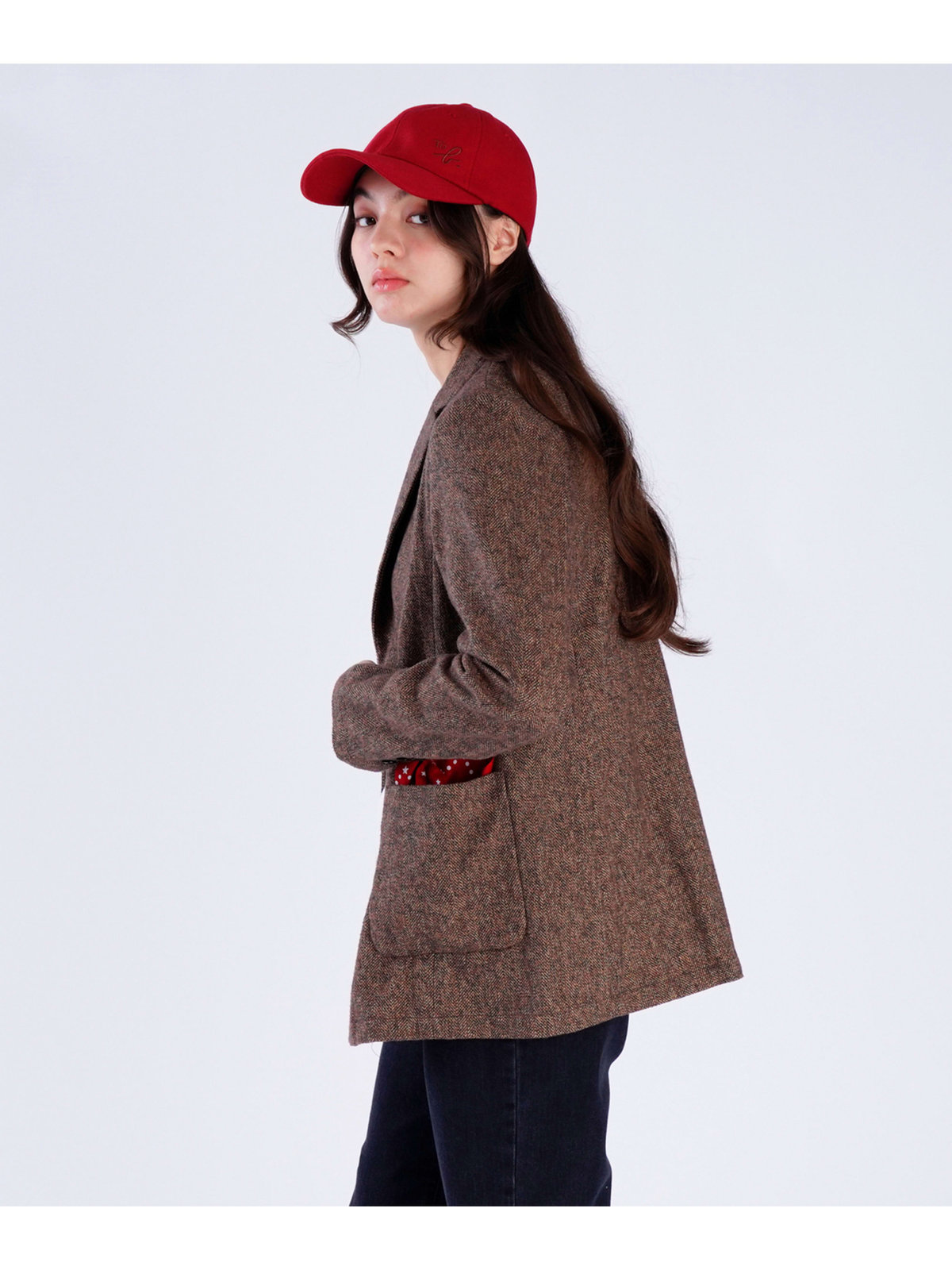 To b. by agnès b. 【Outlet】コットン ツイード テーラードジャケット ブラウン