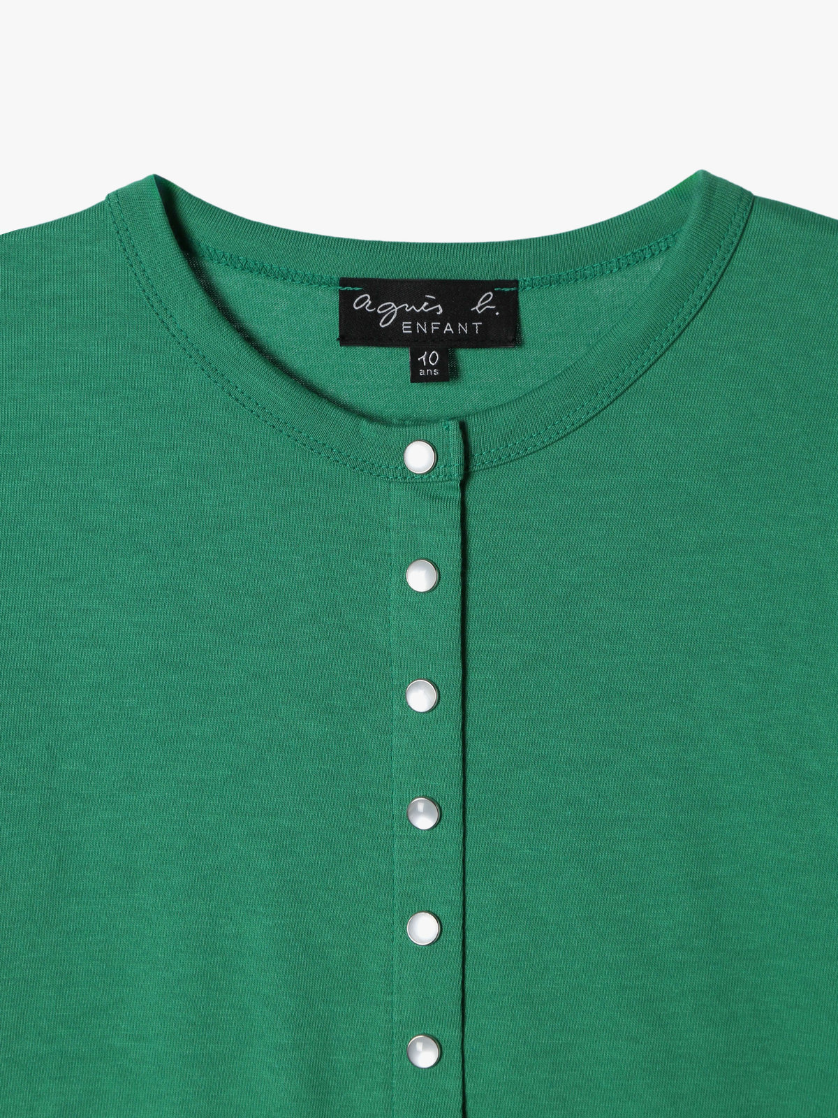 ENFANT ユニセックス キッズ コットン 長袖 カーディガンプレッション グリーン