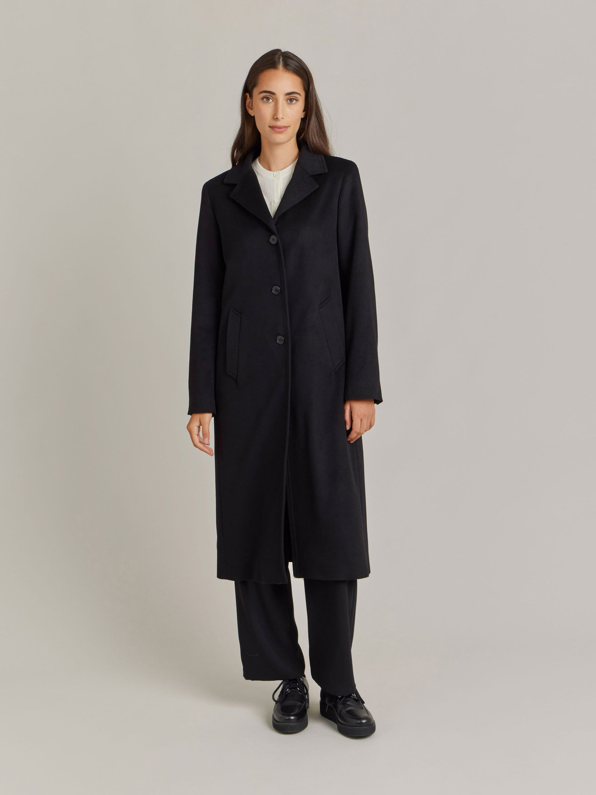FEMME ウィメンズ カシミヤ ロング チェスターコート "North" ブラック